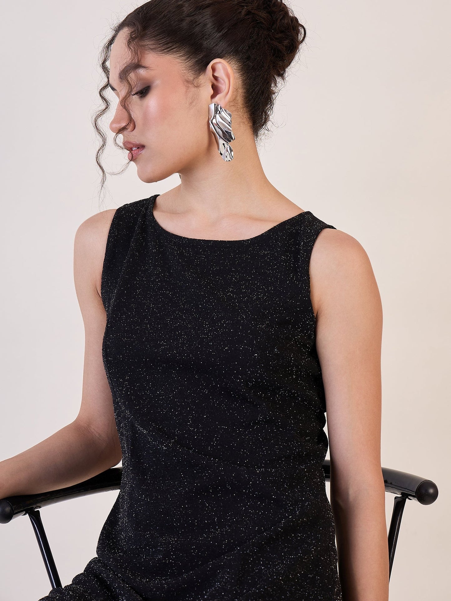 PowerSutra Black Shimmer Sheath Dress