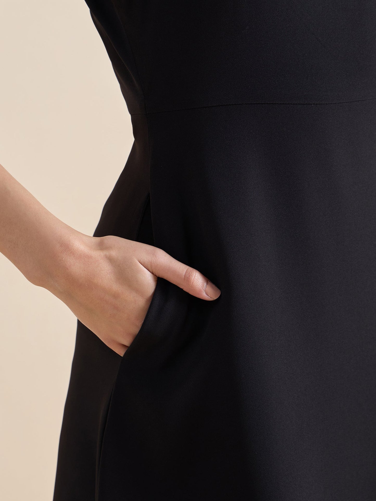 PowerSutra Classic square-neck sleeveless fit & flare midi dress In Stretch Fabric