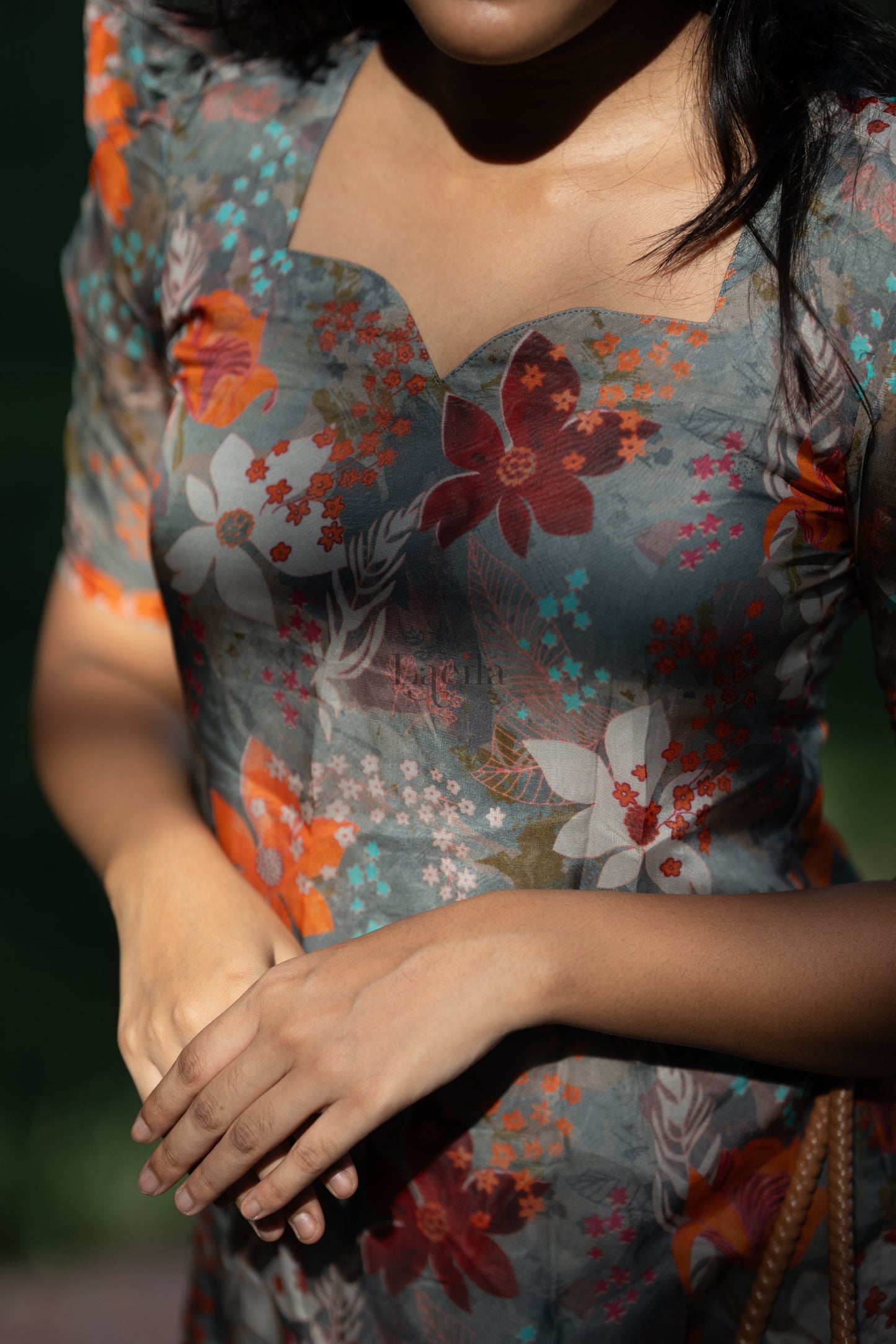 Studio Grey Floral Organza Top