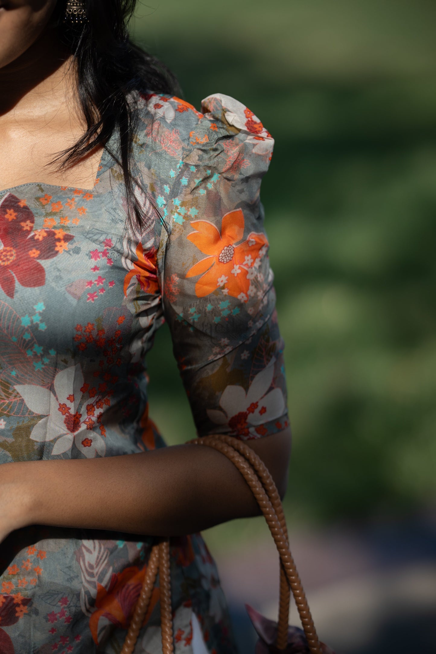 Studio Grey Floral Organza Top