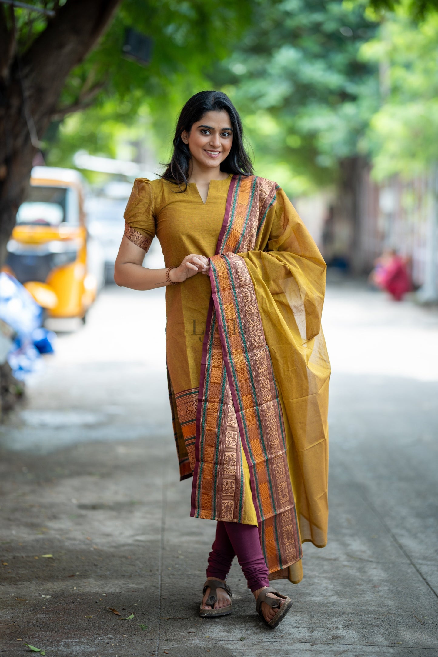 Studio Meenakshi - Pure honey kanchi cotton top and duppata