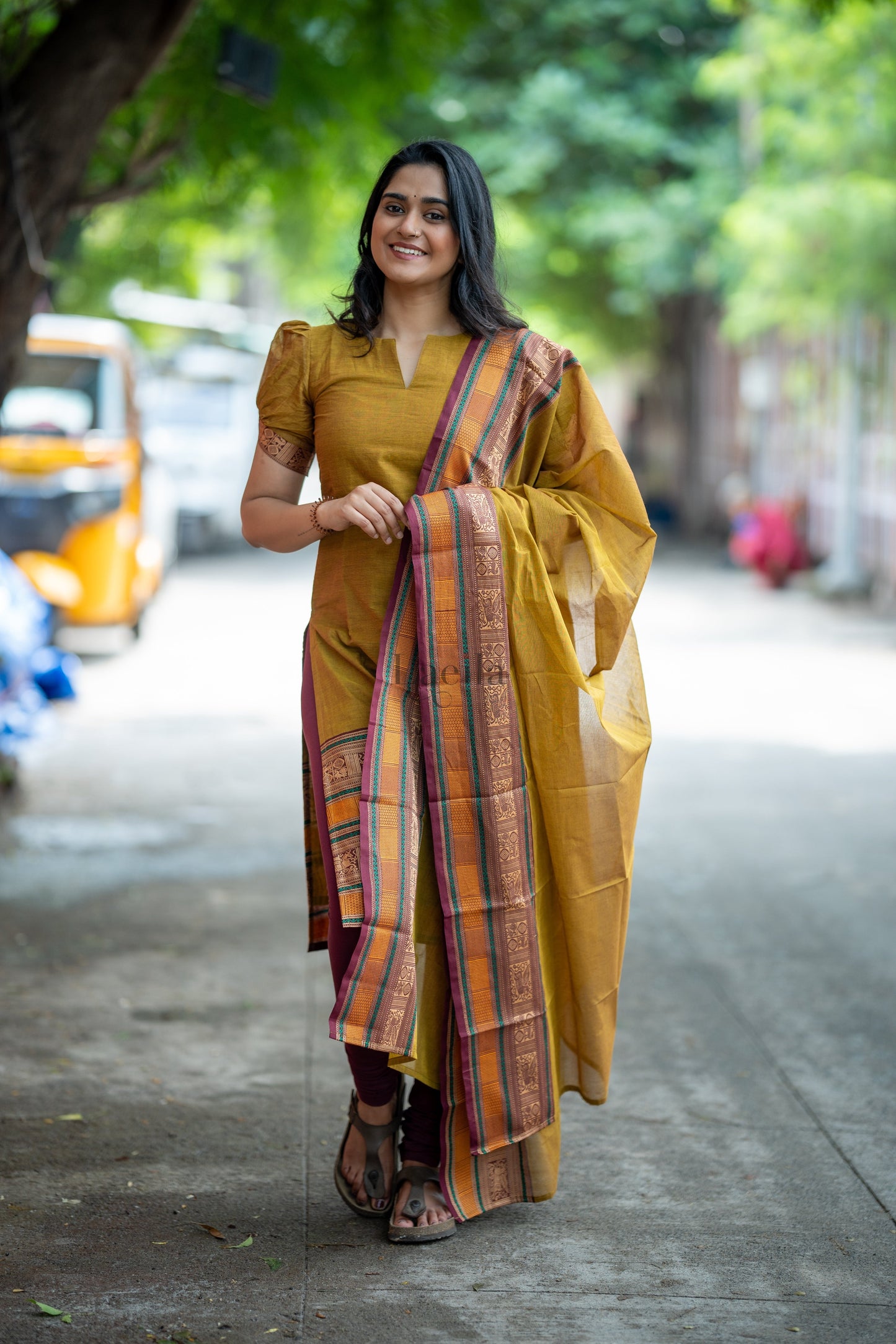 Studio Meenakshi - Pure honey kanchi cotton top and duppata