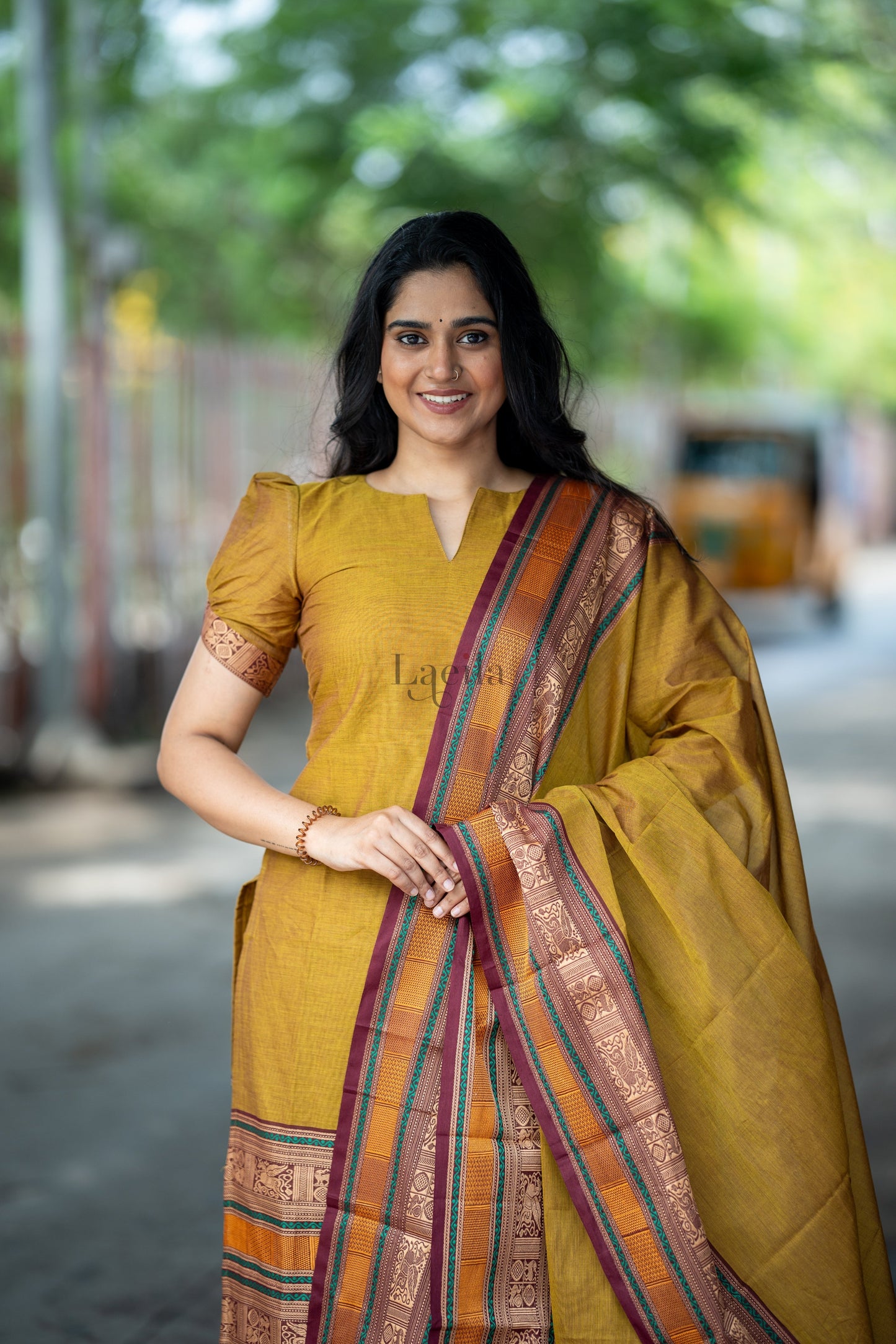 Studio Meenakshi - Pure honey kanchi cotton top and duppata