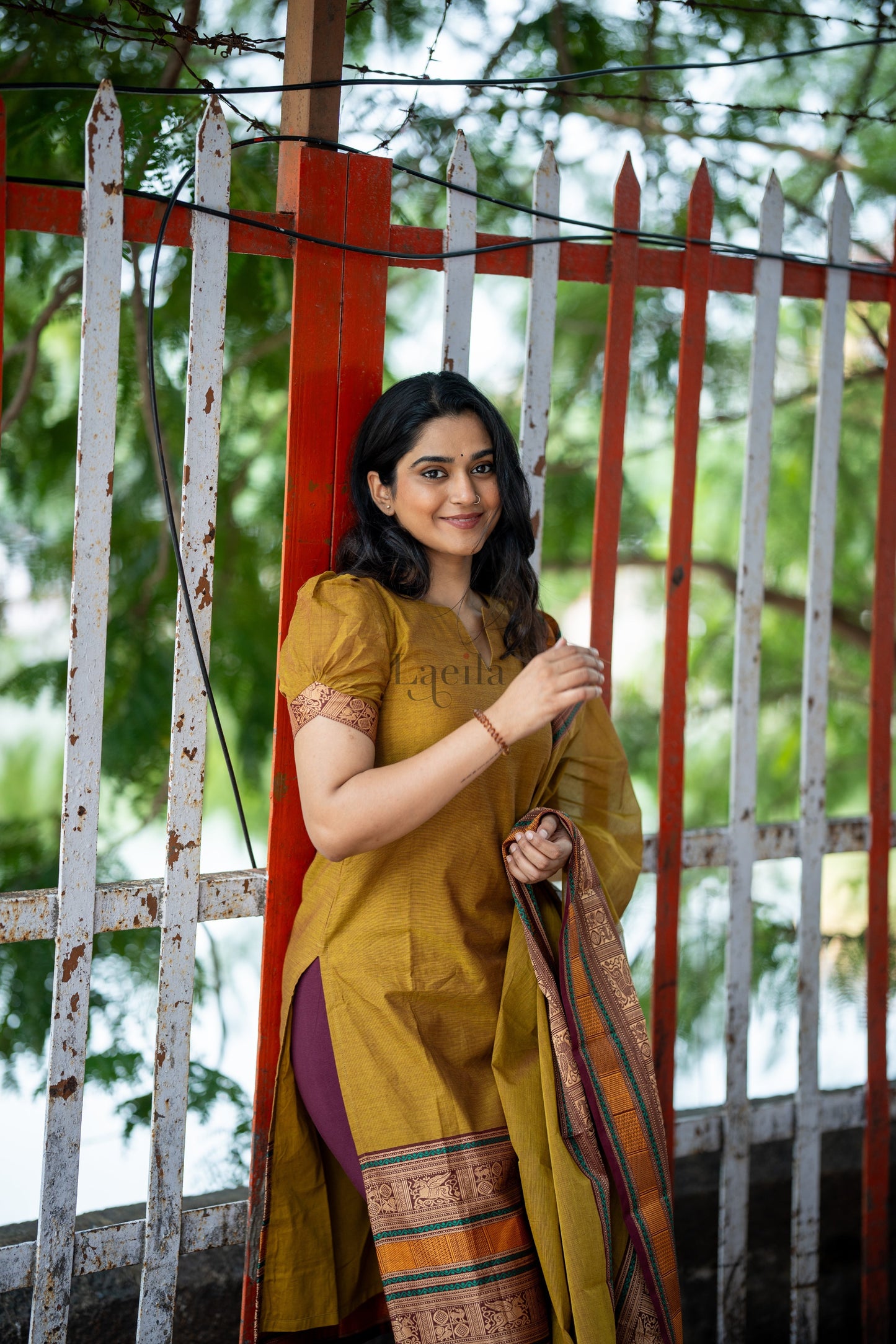 Studio Meenakshi - Pure honey kanchi cotton top and duppata