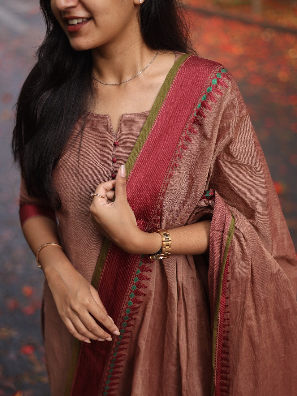 Studio Redwood Color Meenakshi-Pure kanchi cotton top and duppata set LP