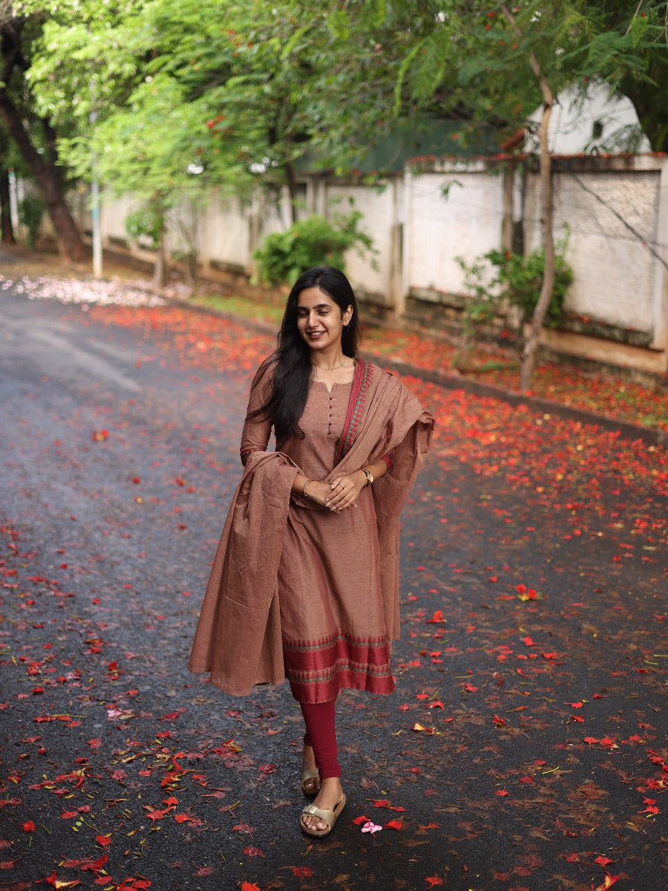 Studio Redwood Color Meenakshi-Pure kanchi cotton top and duppata set LP