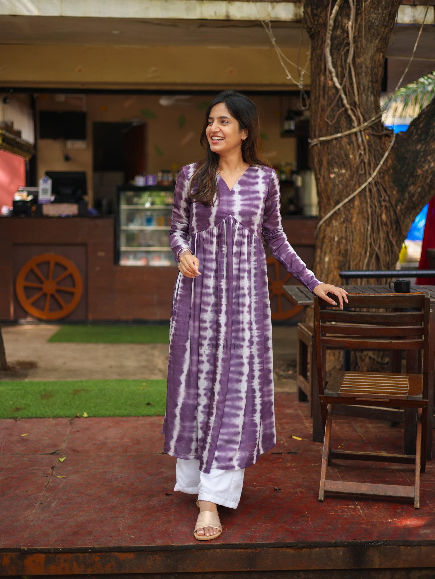 Studio Regal Purple Chiffon Alia cut Top