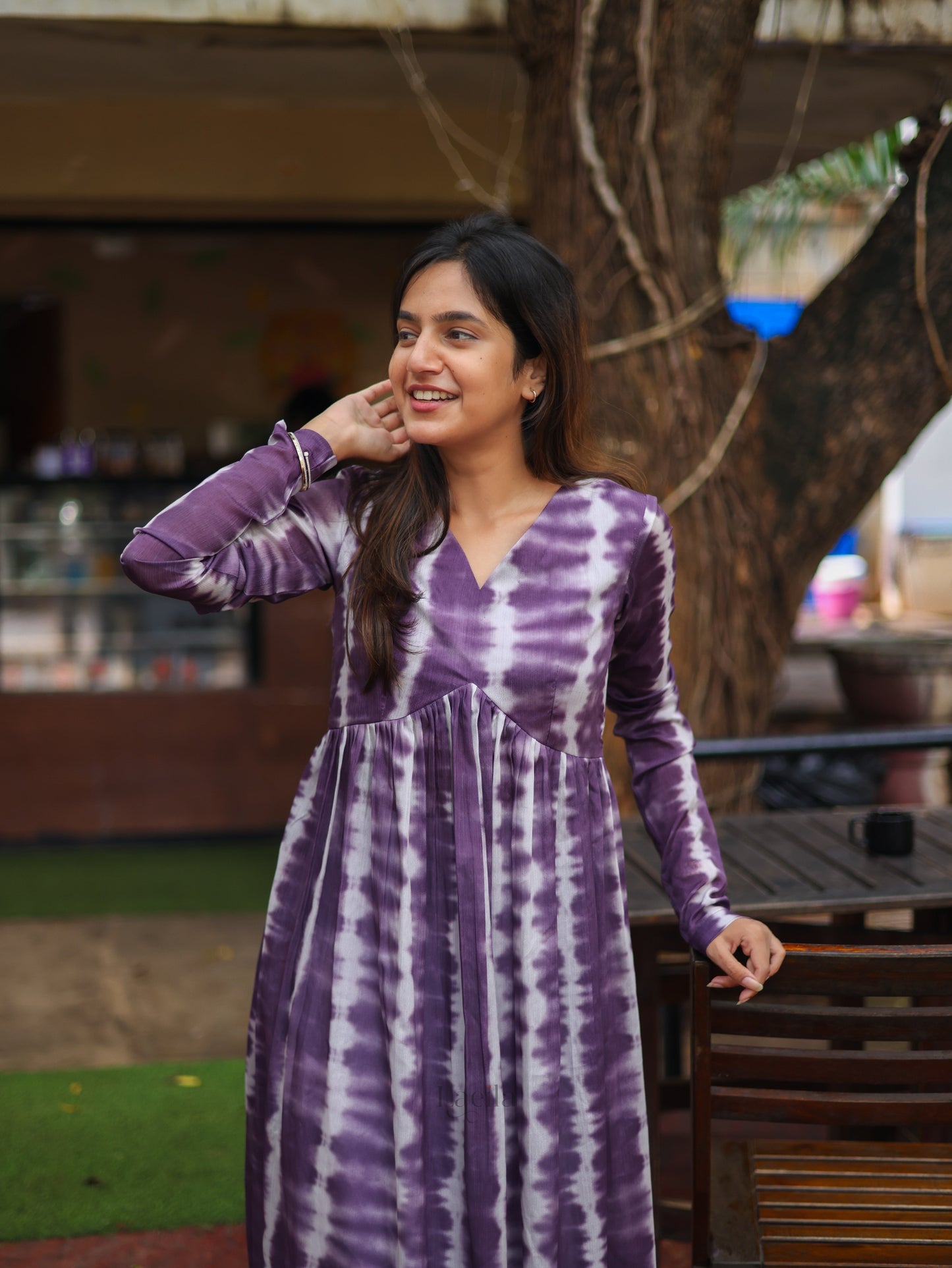 Studio Regal Purple Chiffon Alia cut Top