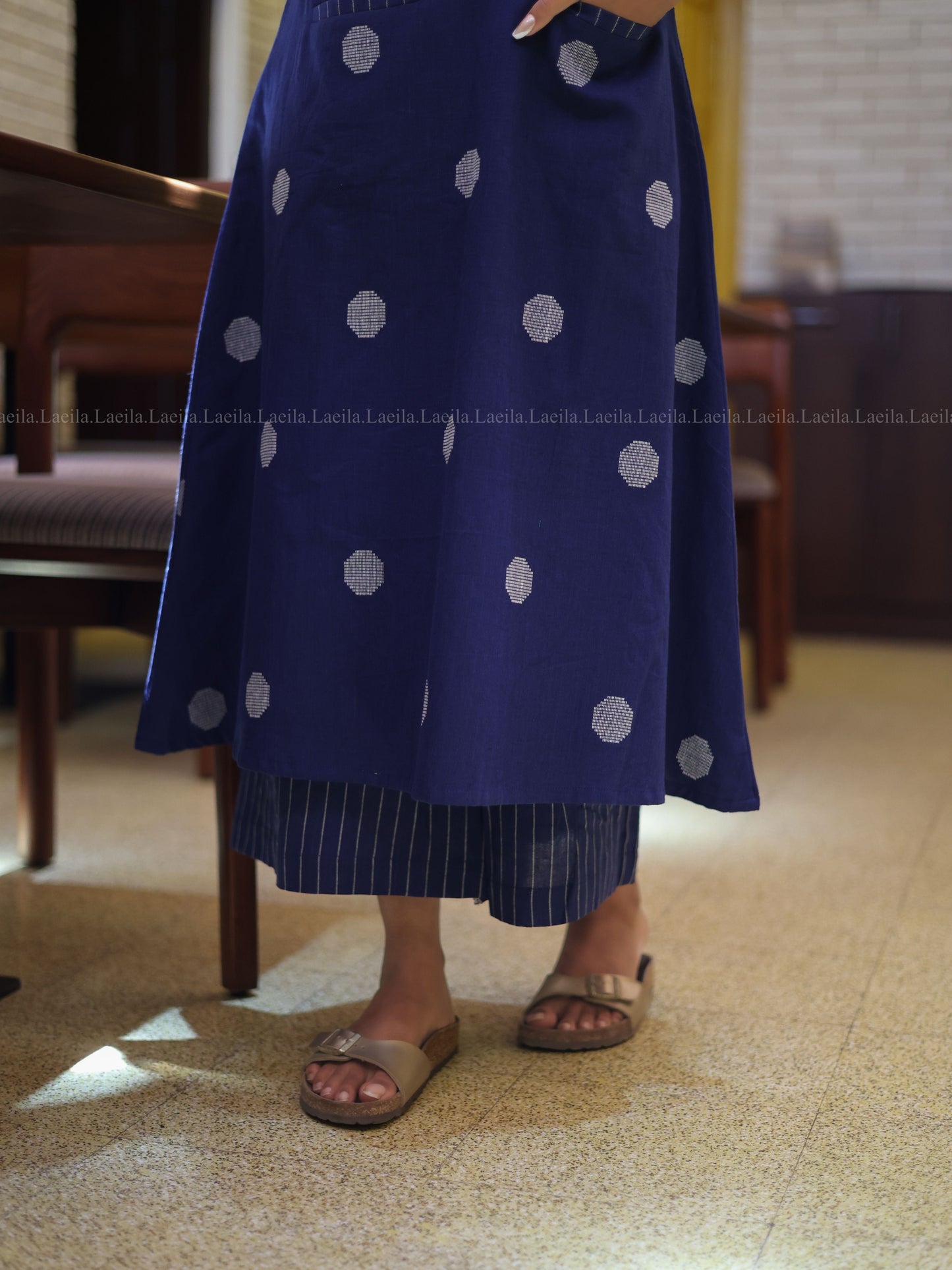 Studio Blue Polka Handloom Meera Set