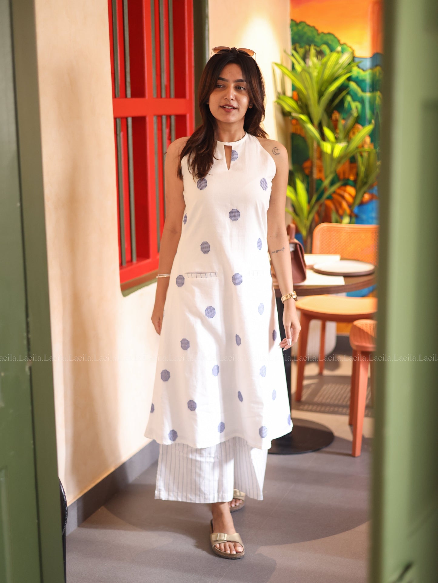 Studio White Polka Handloom Meera Set
