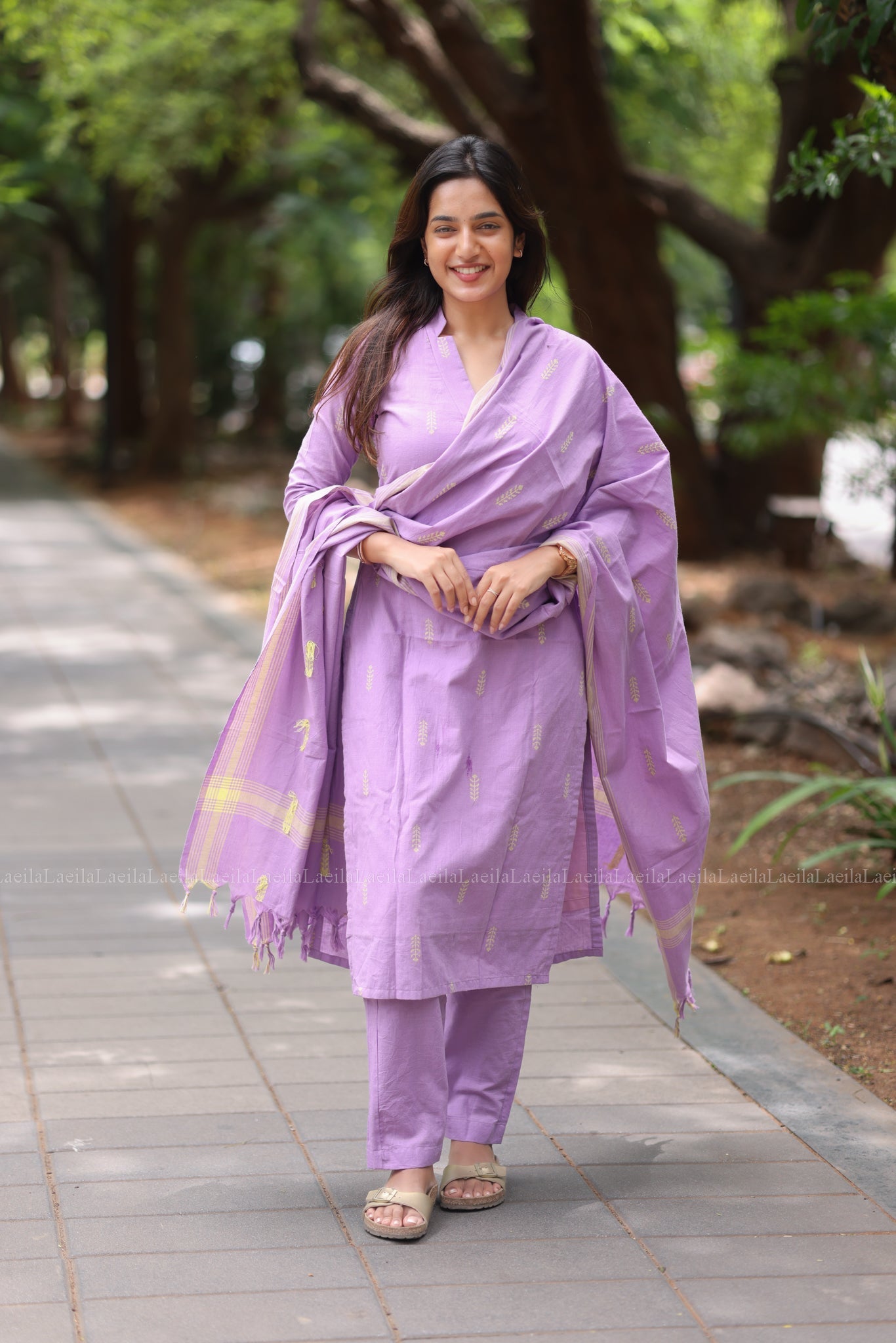 Studio Pale Purple cotton Kadhambari set