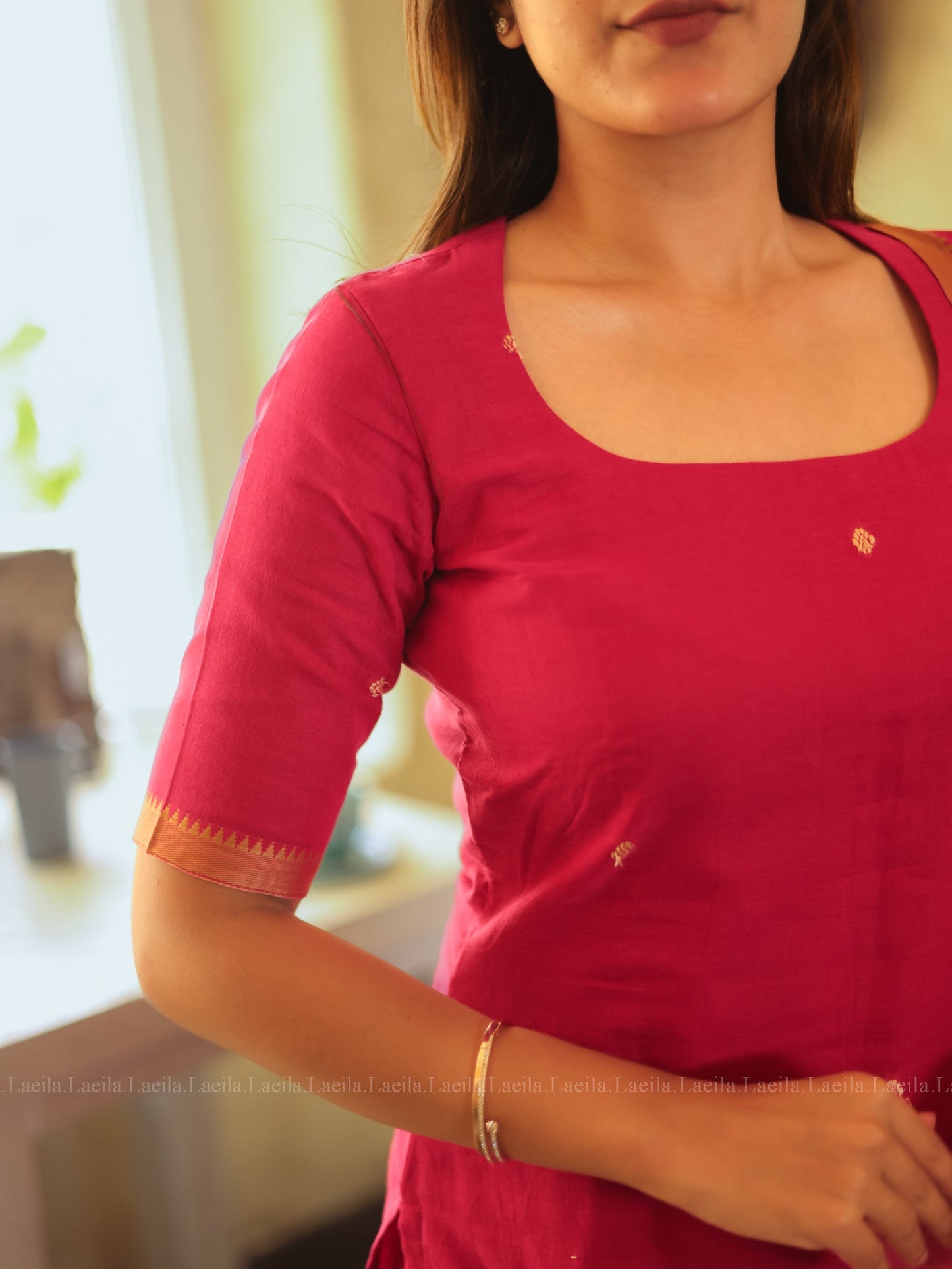Studio Pink Malar Narayanpet Top & Dupatta