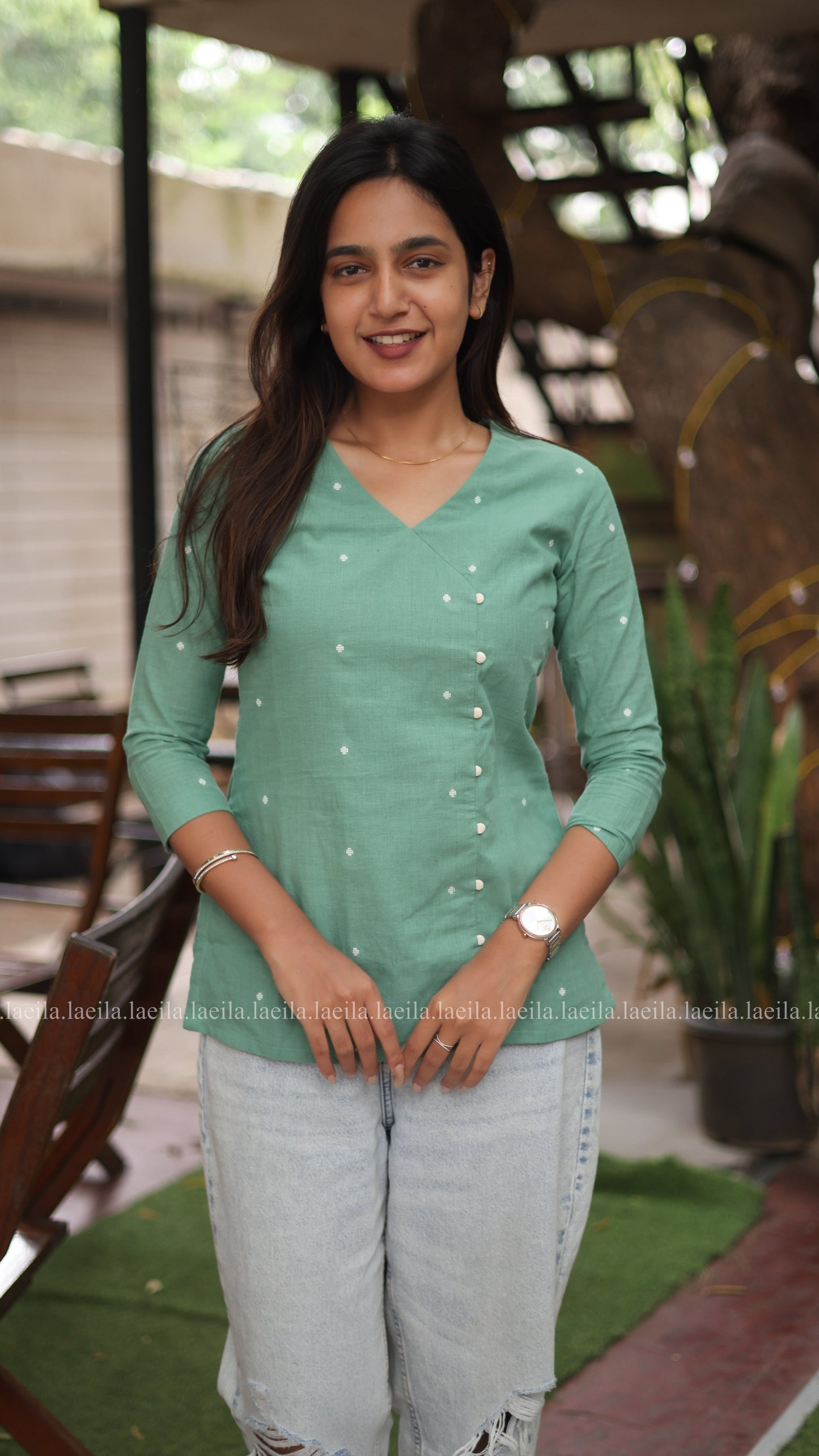 Studio Green Cotton Short Top