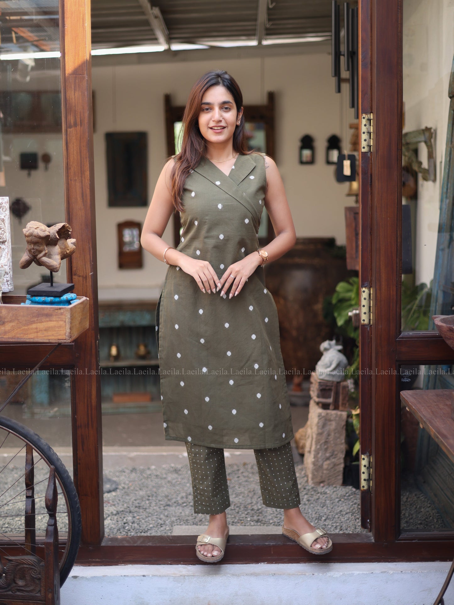 Studio Olive green Meera Cotton Set