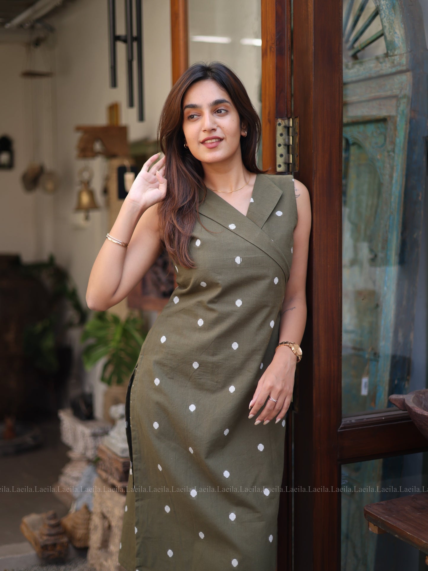 Studio Olive green Meera Cotton Set