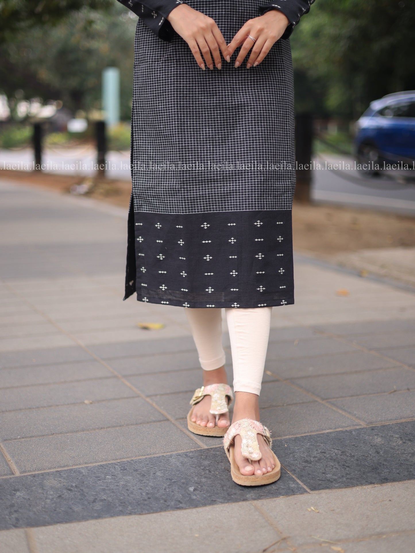 Studio Black Checked Full Sleeve Top