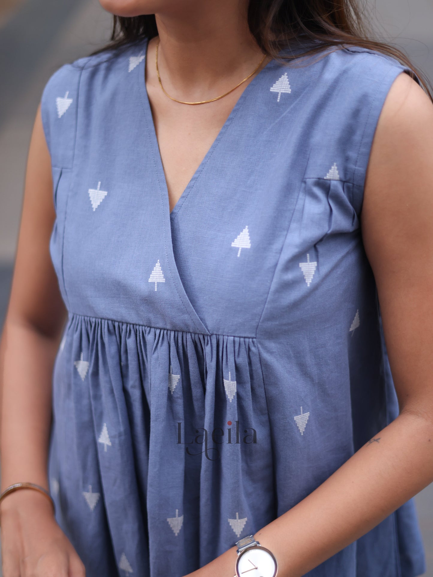 Studio Blue arrow A line denim top