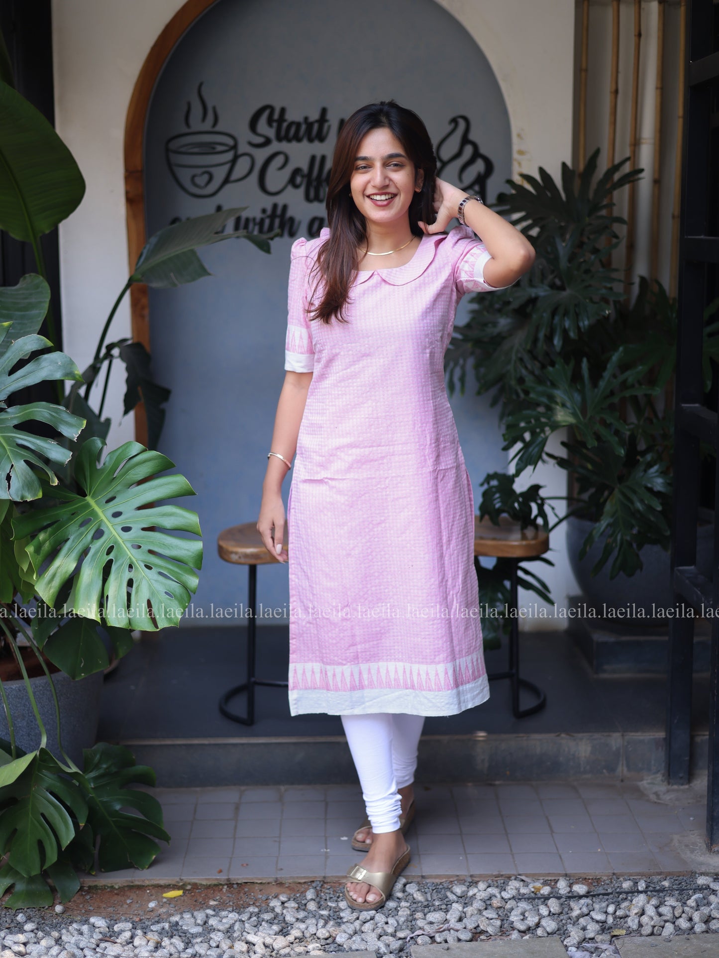 Studio Pink Peter Pan collar Cotton Top