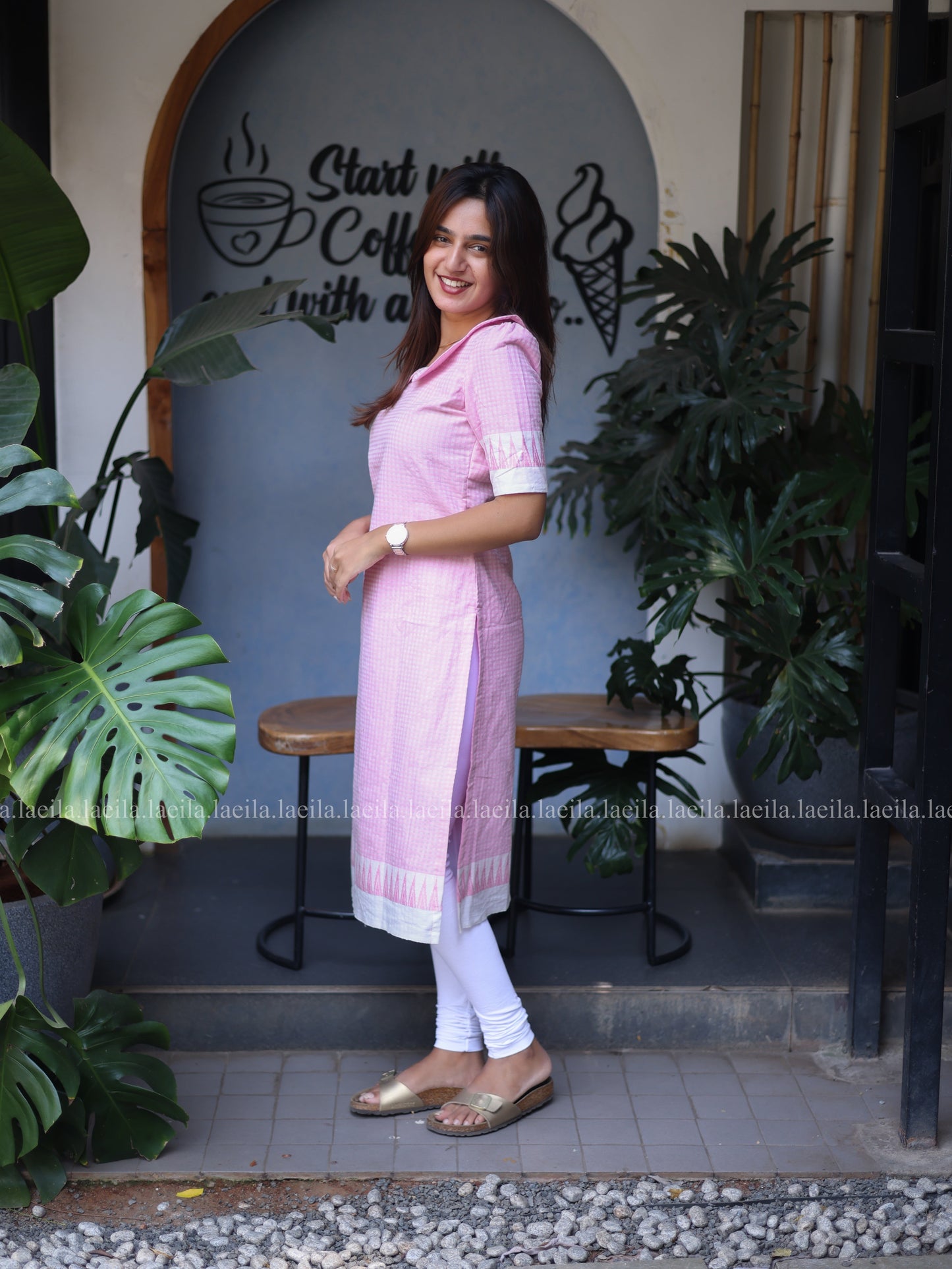 Studio Pink Peter Pan collar Cotton Top