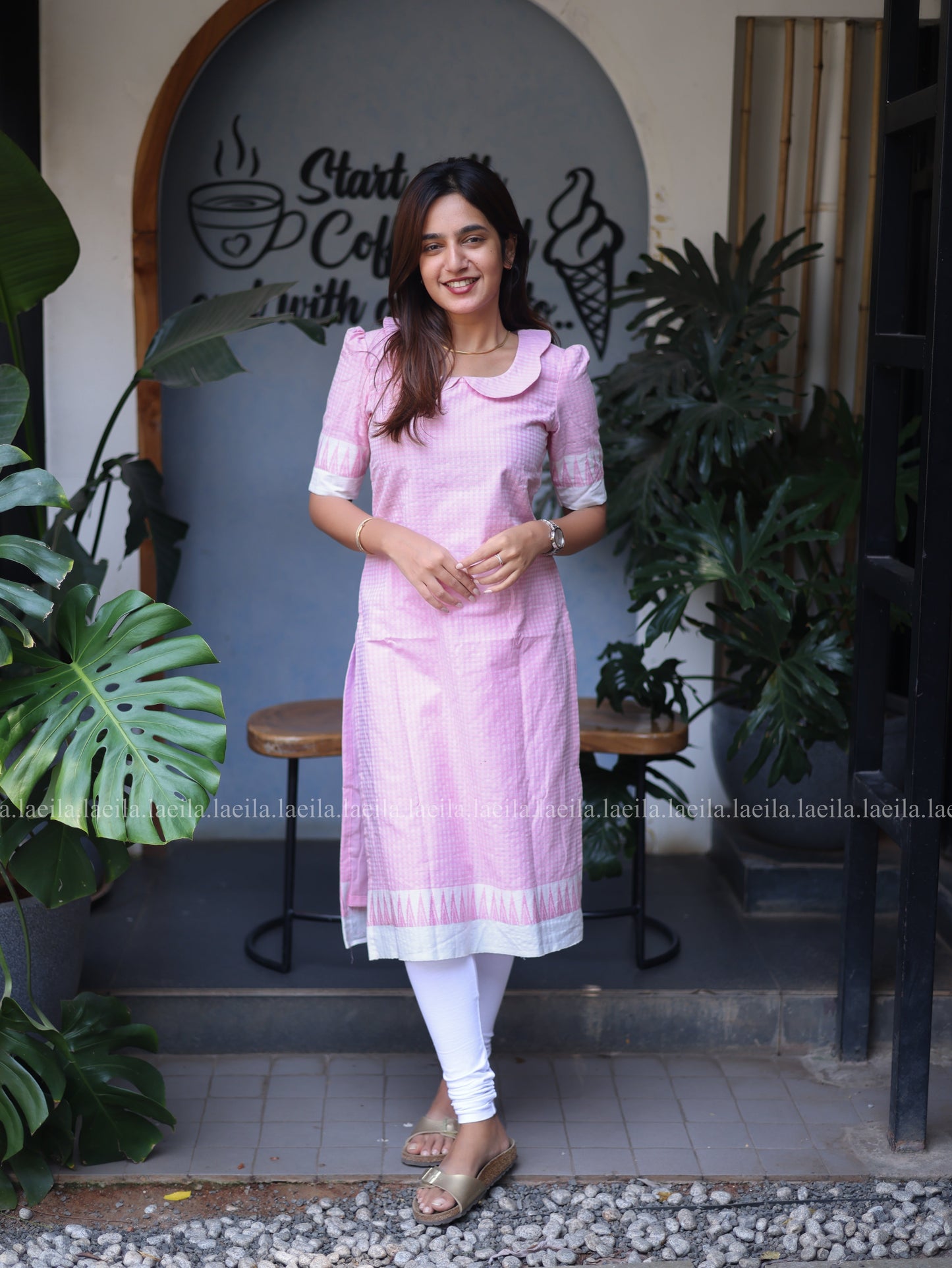 Studio Pink Peter Pan collar Cotton Top