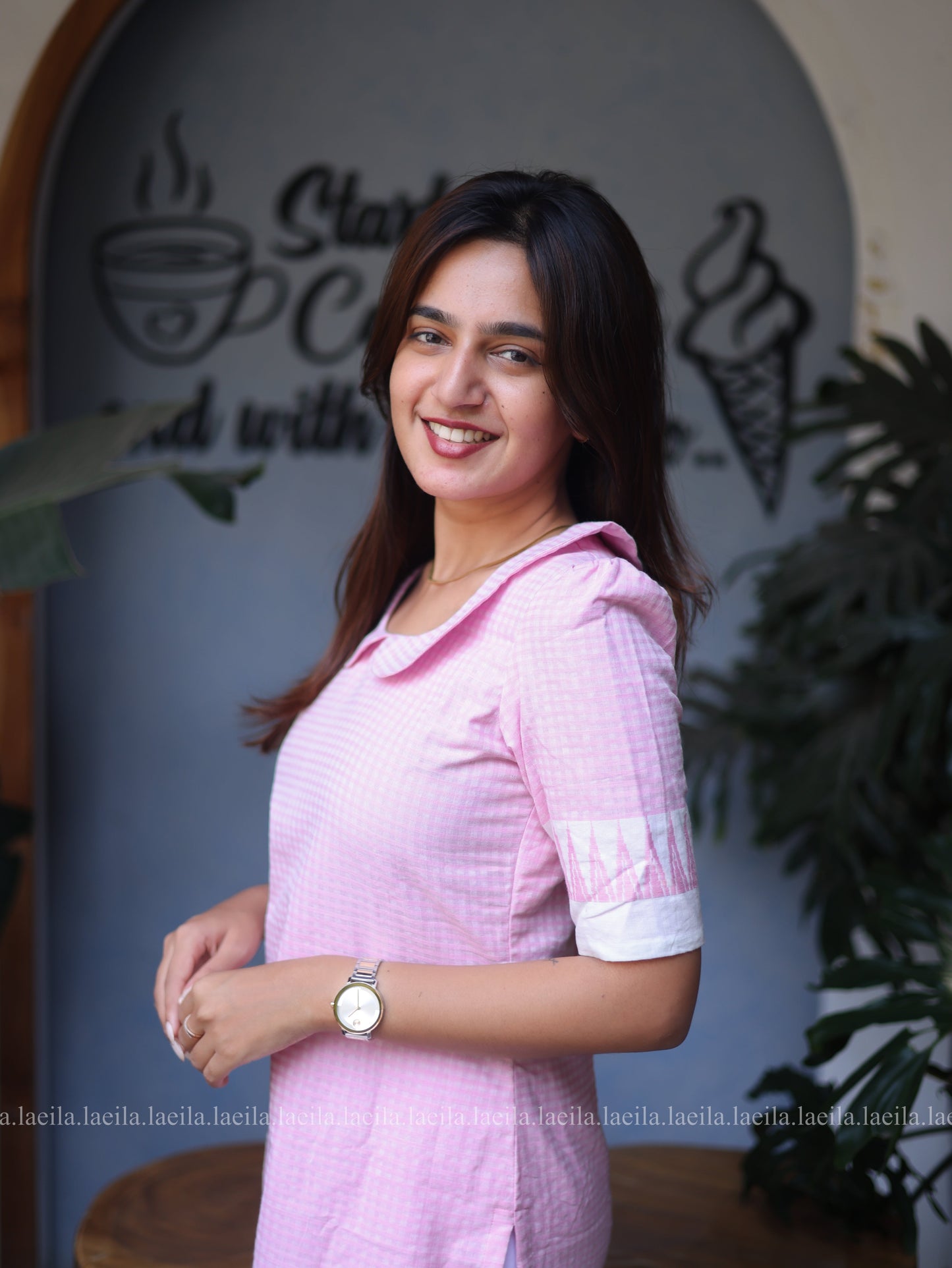Studio Pink Peter Pan collar Cotton Top