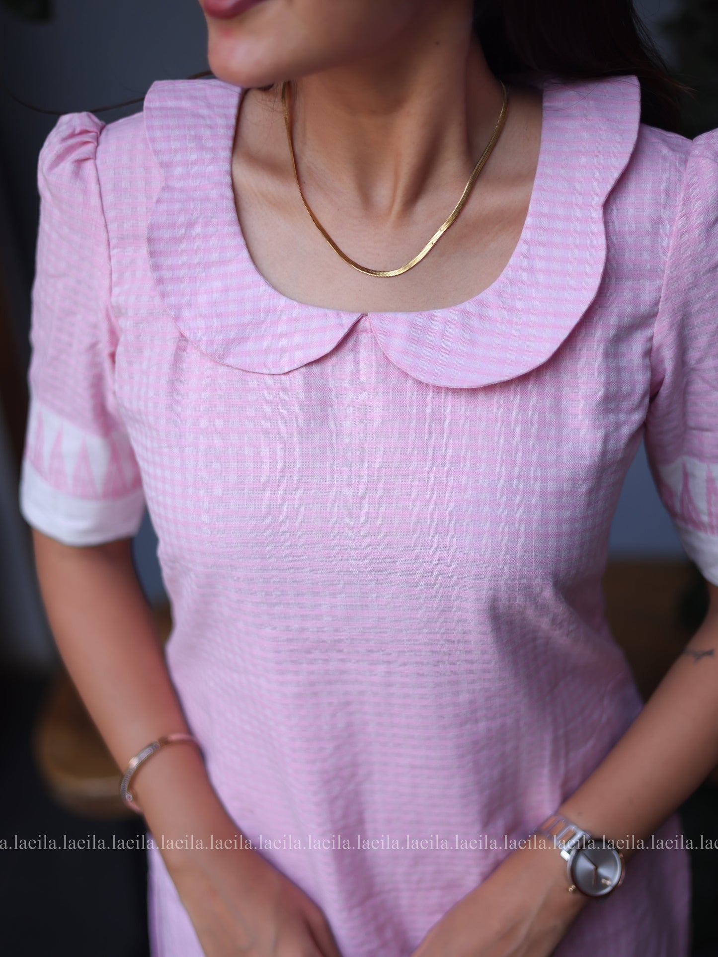Studio Pink Peter Pan collar Cotton Top
