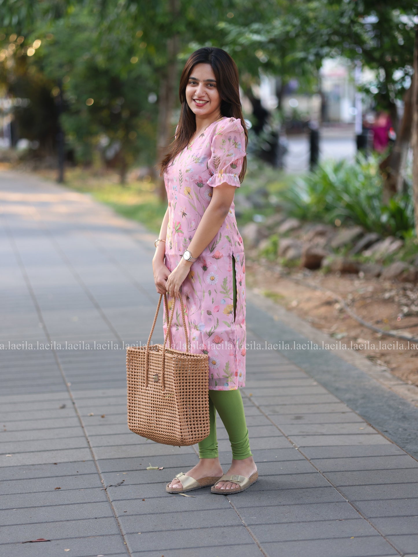 Studio Pink Floral Organza Top