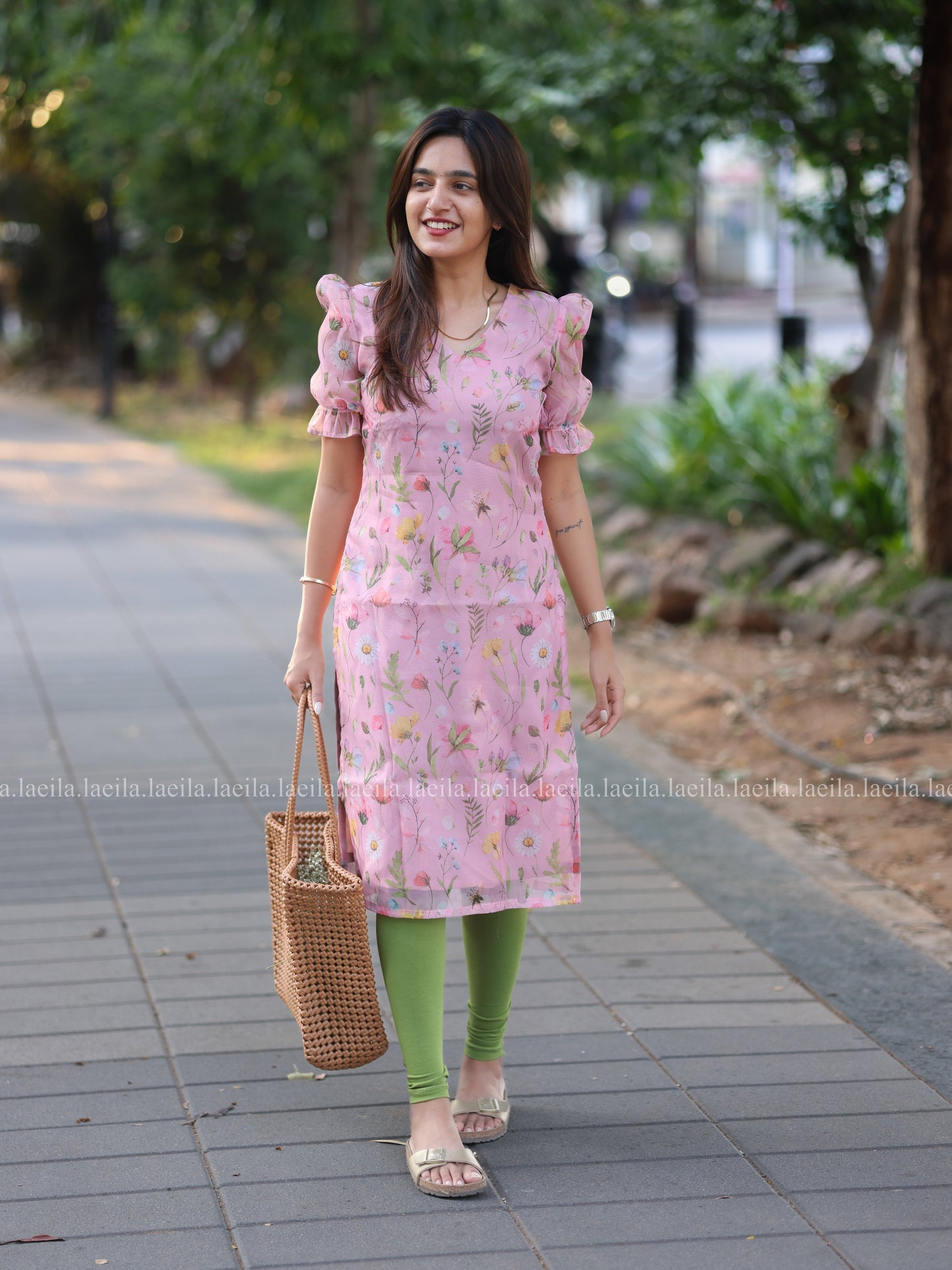Studio Pink Floral Organza Top
