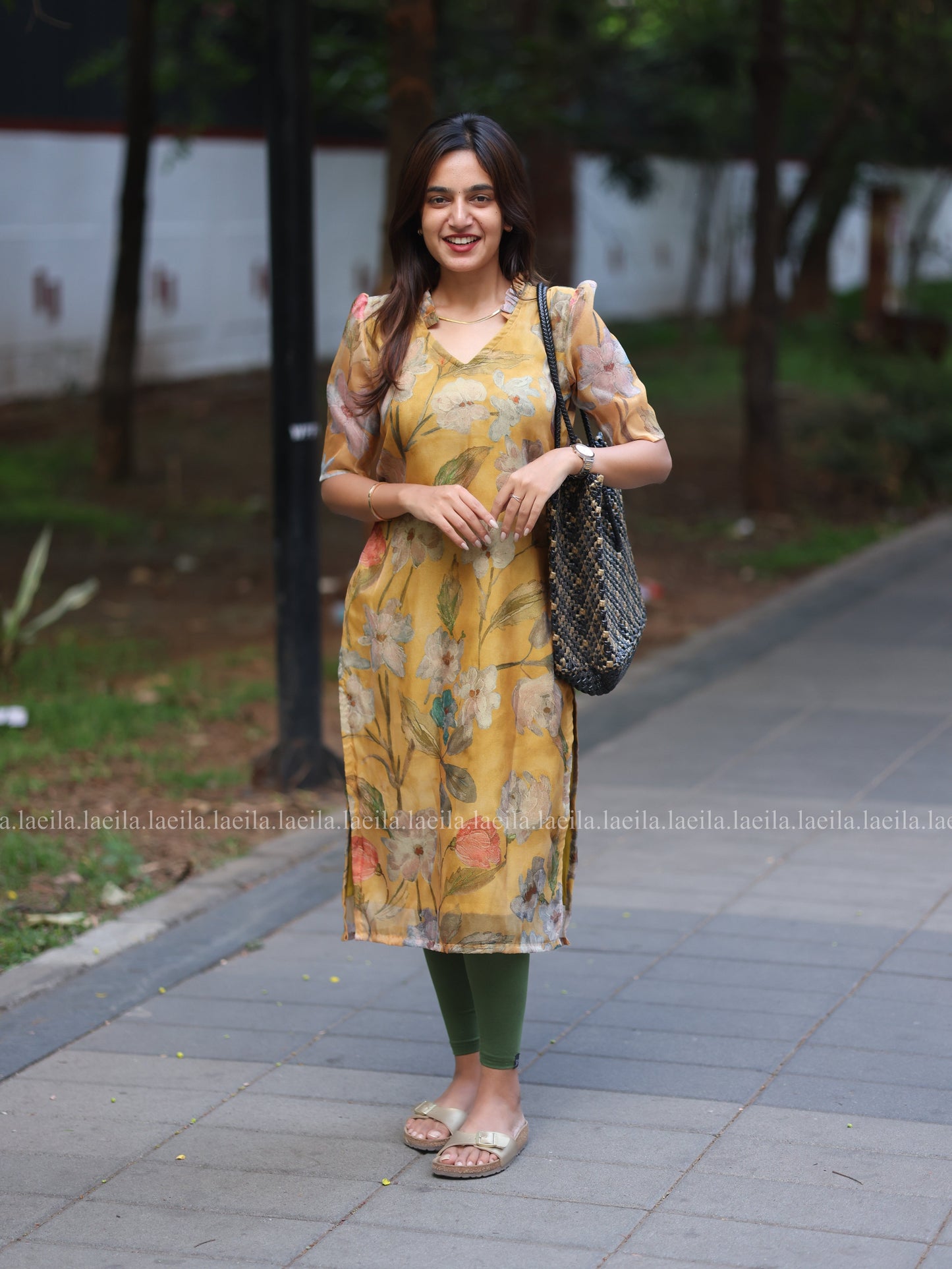 Studio Mustard Floral Organza Top