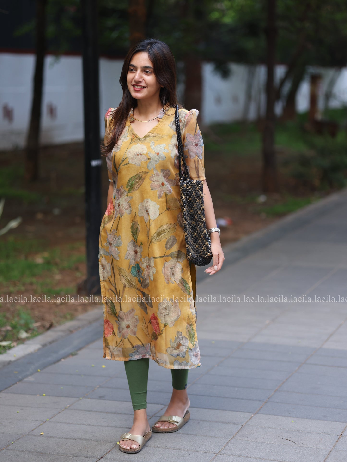 Studio Mustard Floral Organza Top
