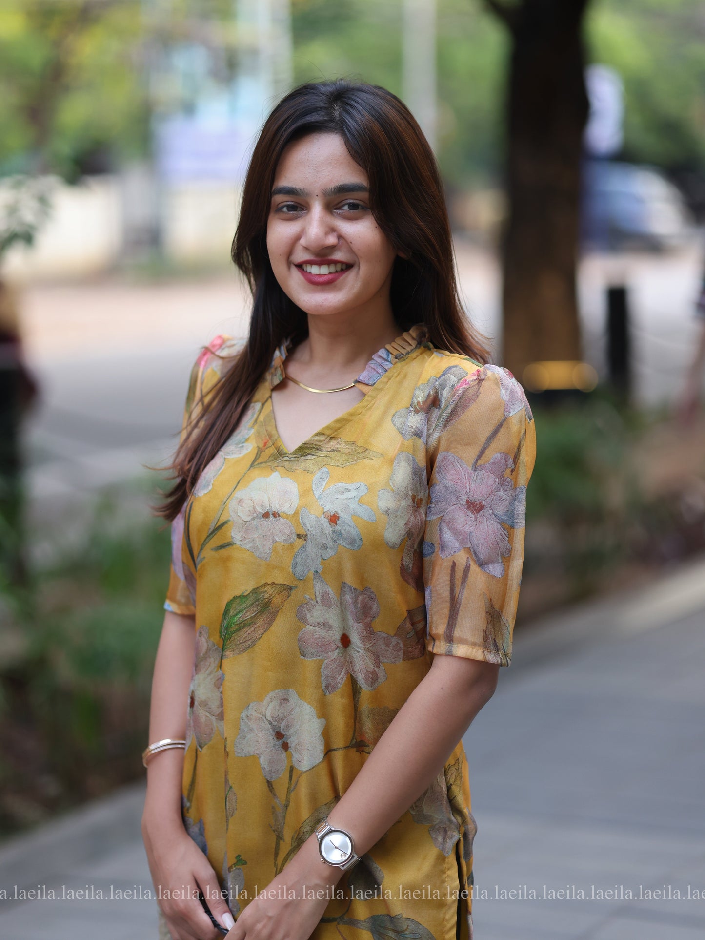 Studio Mustard Floral Organza Top