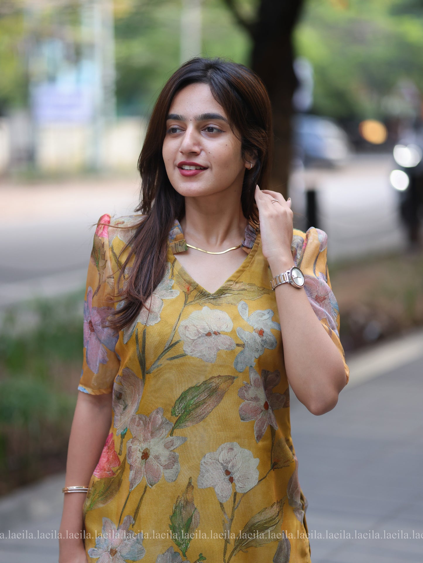 Studio Mustard Floral Organza Top