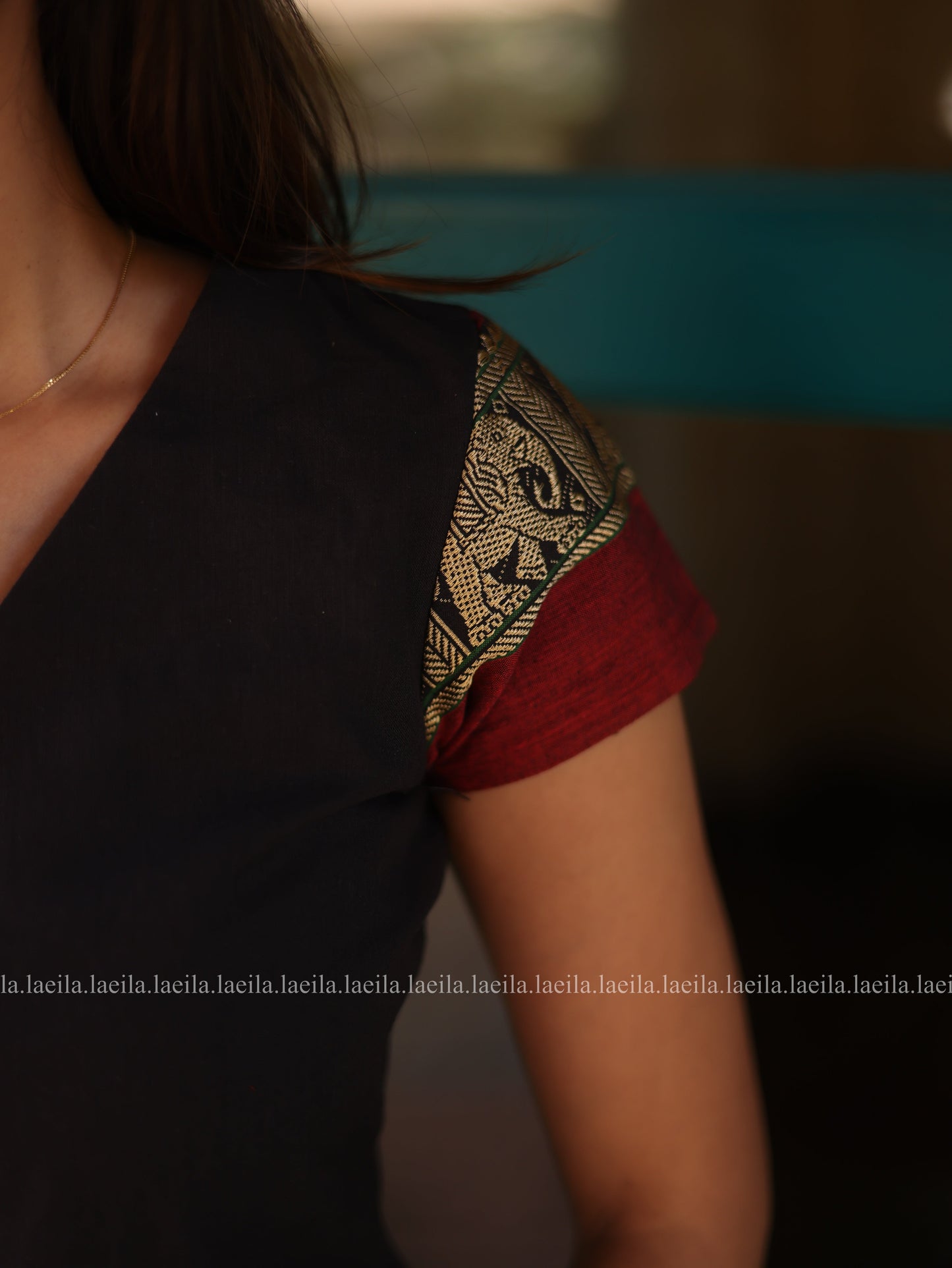 Studio Maya Black Short Sleeve Top