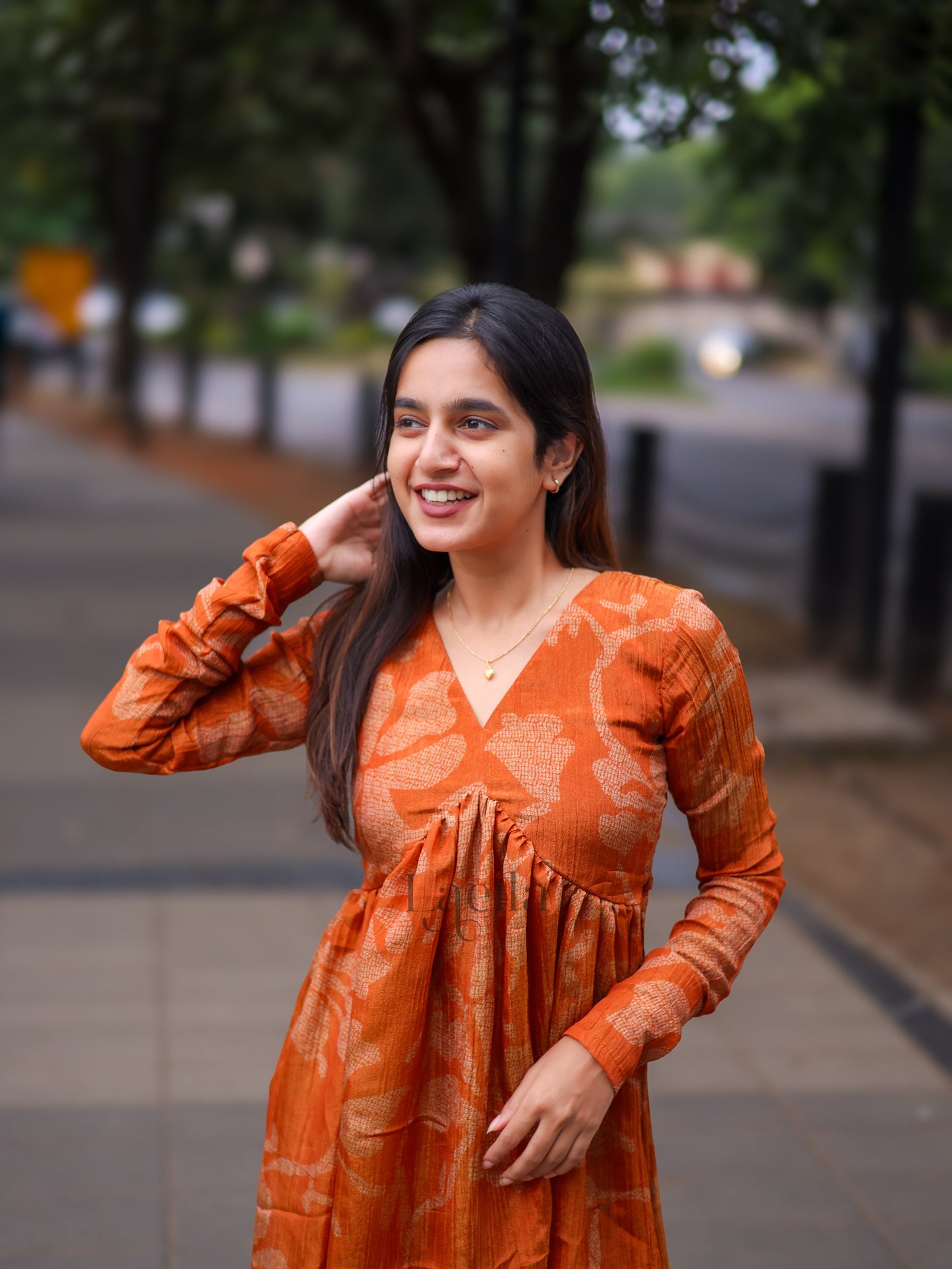 Studio Rust Orange Alia Cut Top