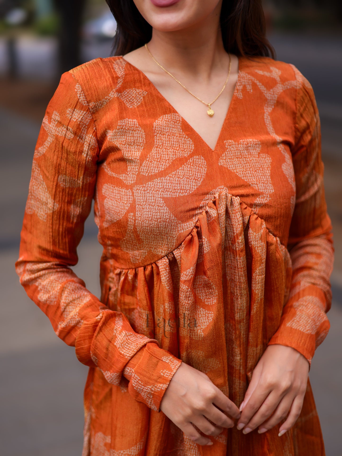 Studio Rust Orange Alia Cut Top
