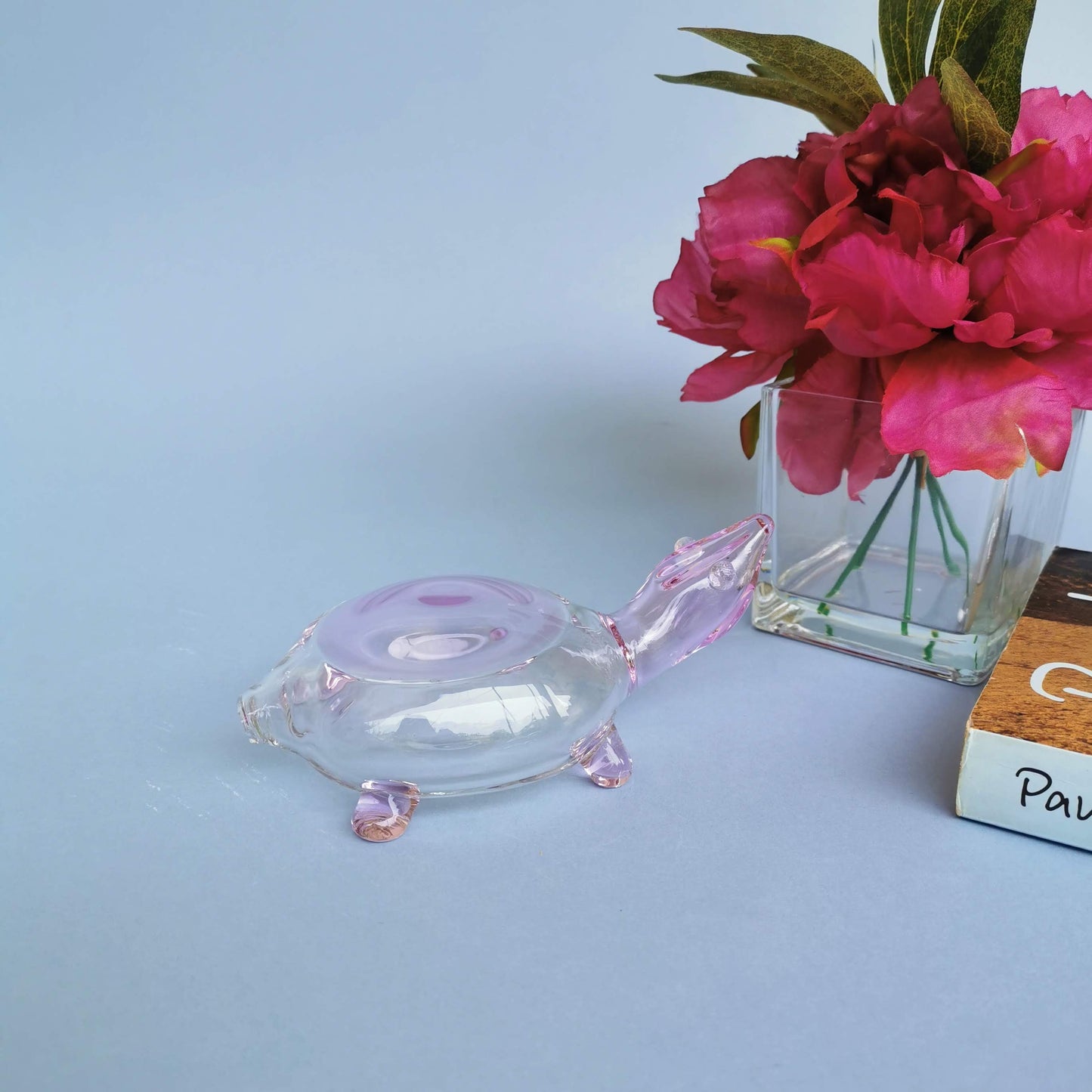 Collectible Glass Art Turtles- Pink