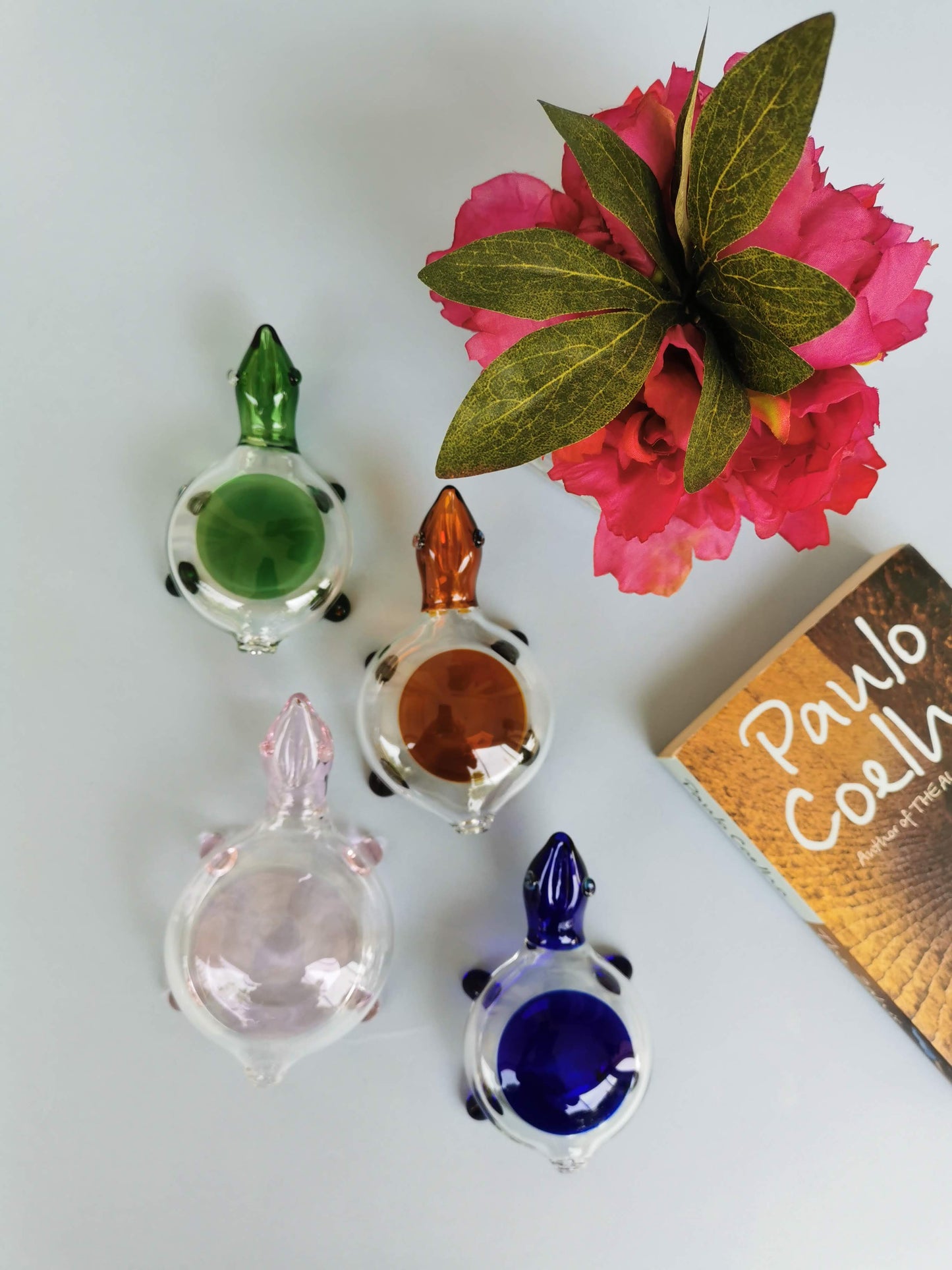 Collectible Glass Art Turtles- Amb