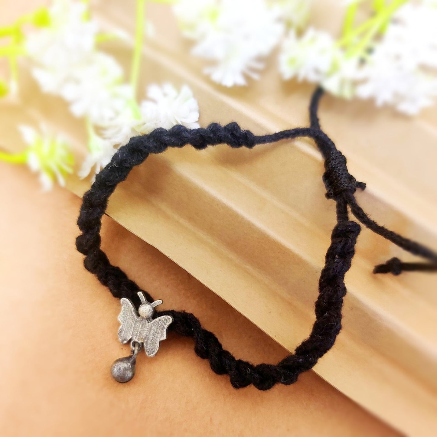 Butterfliee Silver Look Alike Nazariya/Thread Anklet