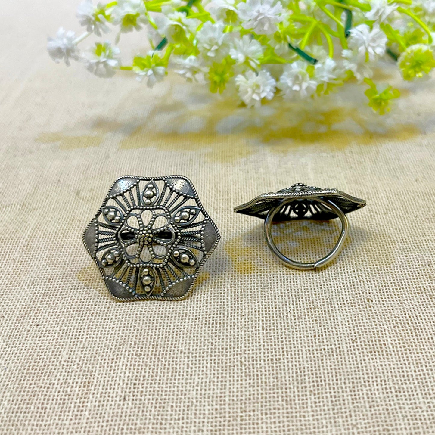 Cora Oxidised Finger Navratri Ring