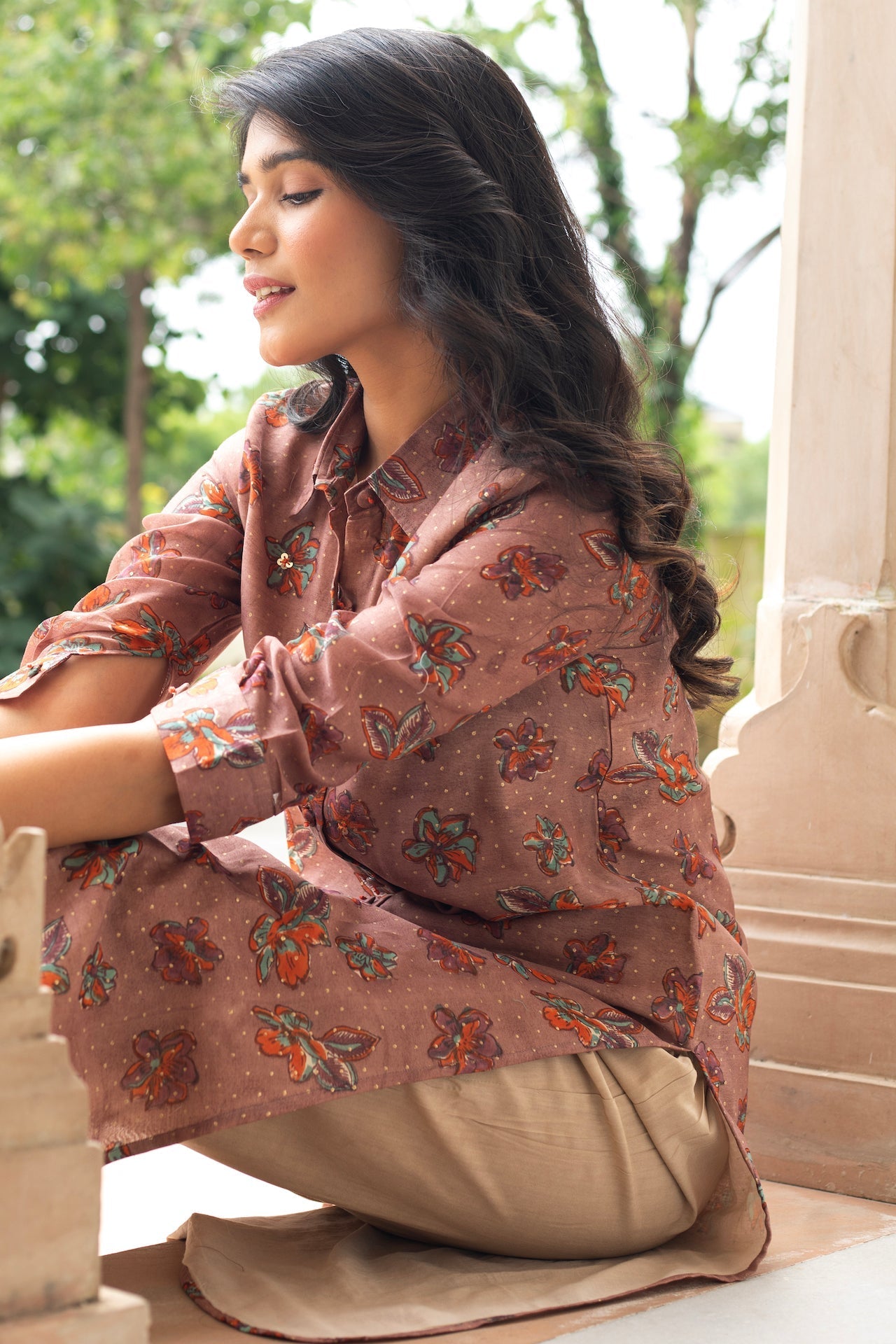 ANU RUBY CHANDHERI KURTA SET