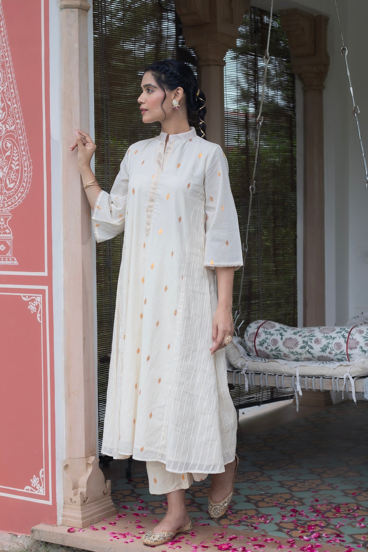 ANU AFREEN COTTON WHITE KURTA