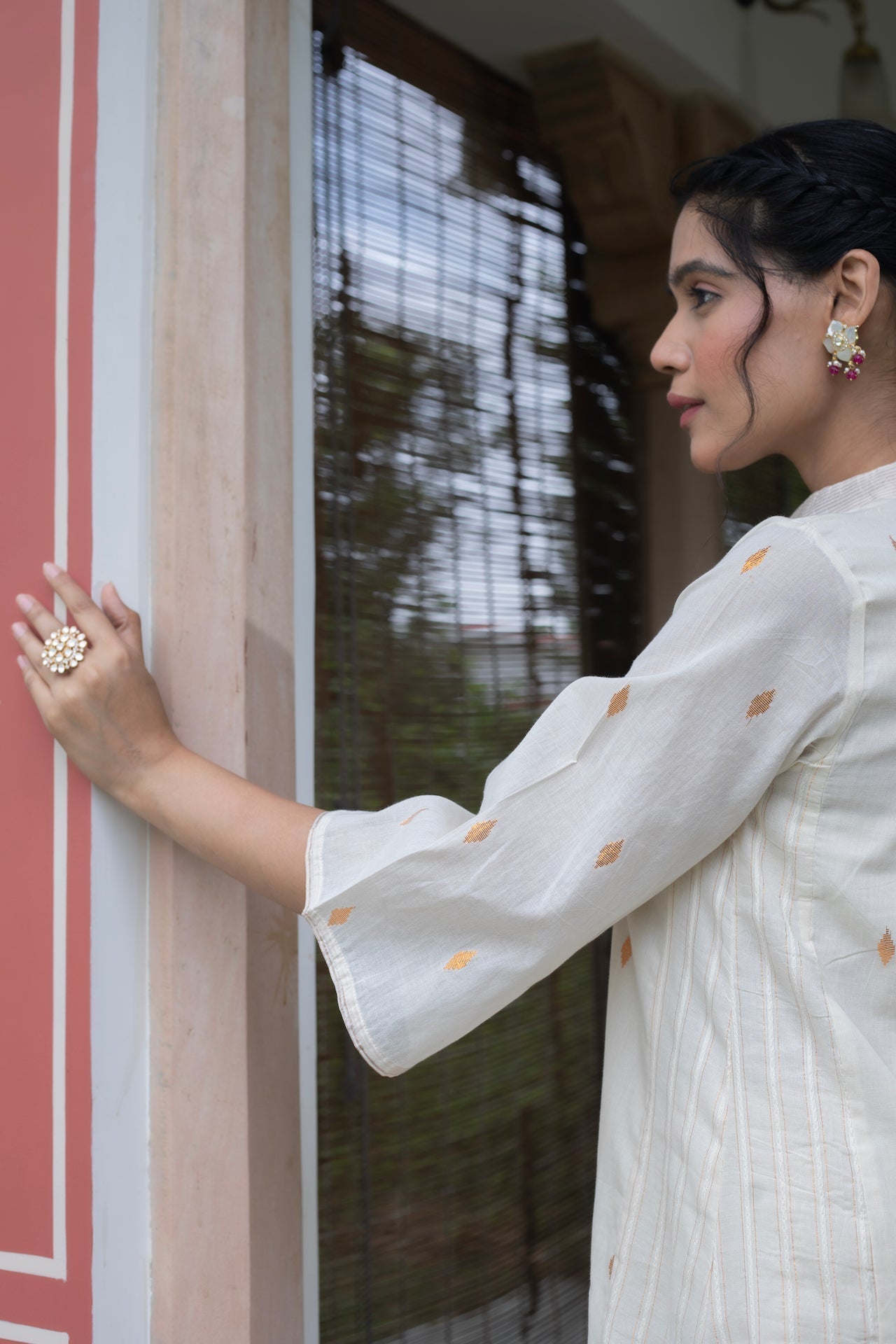ANU AFREEN COTTON WHITE KURTA SET (WITHOUT DUPATTA)