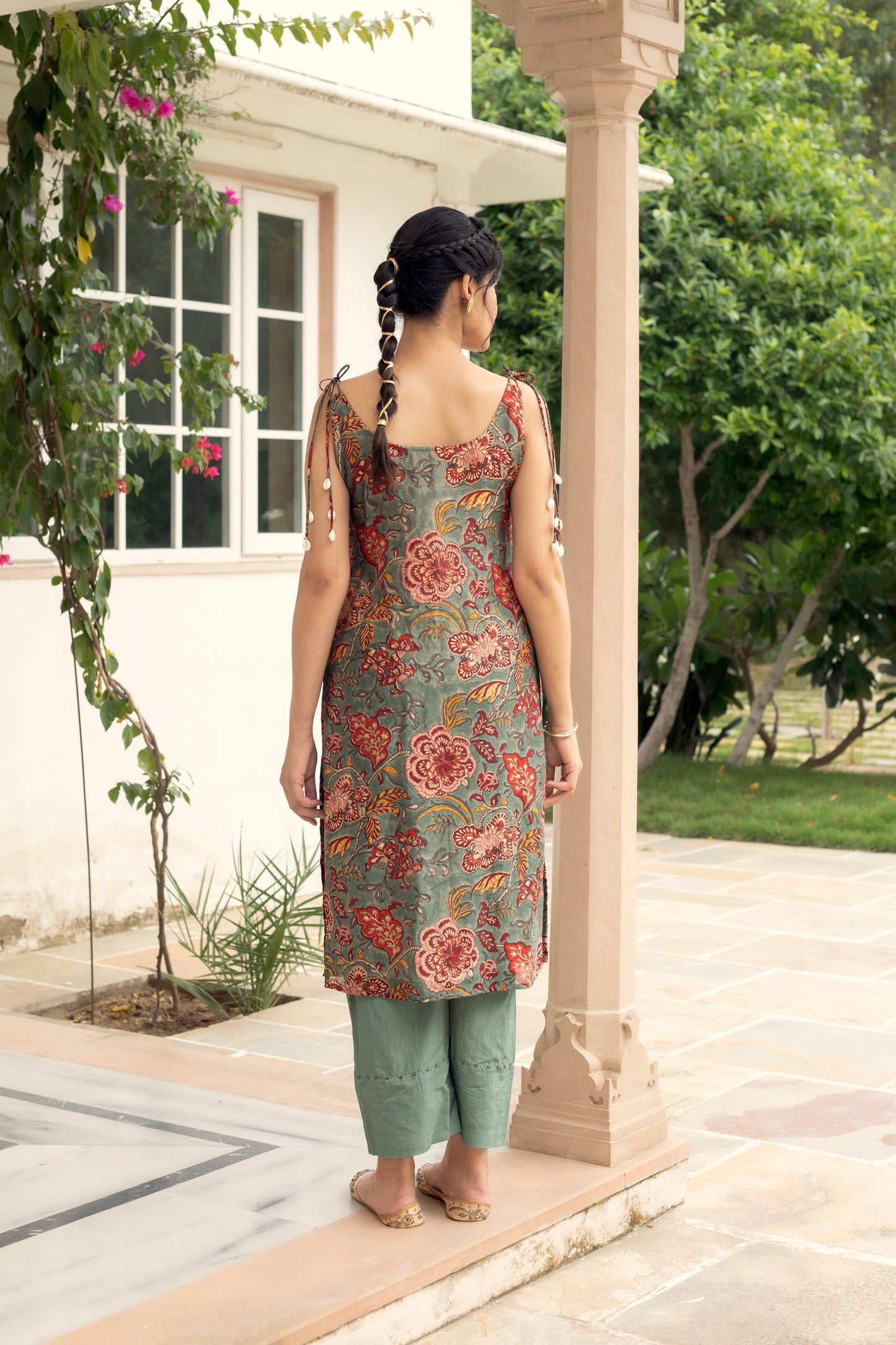ANU SIARA CHANDERI TIE UP SUIT SET (WITHOUT DUPATTA)
