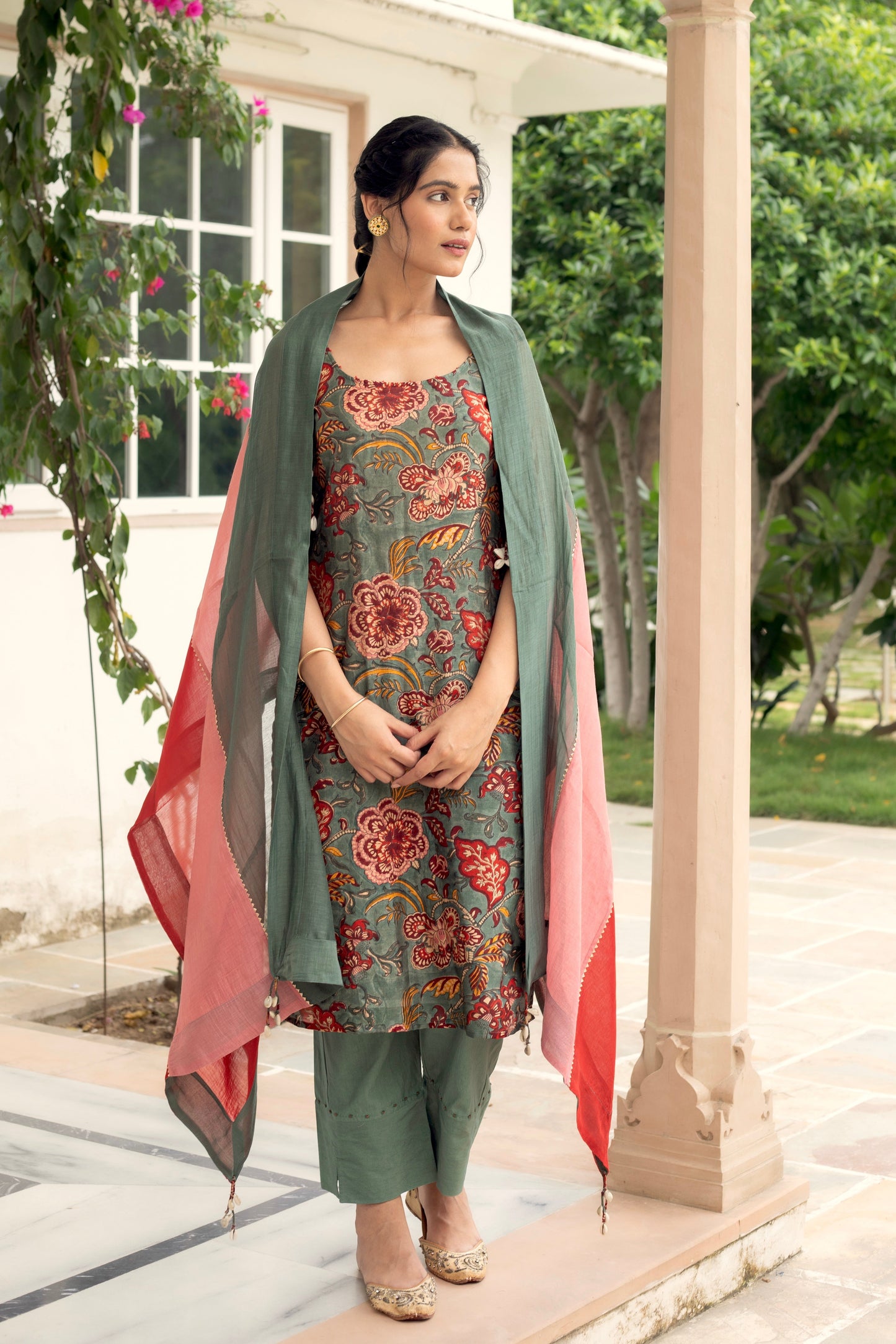 ANU SIARA CHANDERI TIE UP SUIT SET (WITH DUPATTA)