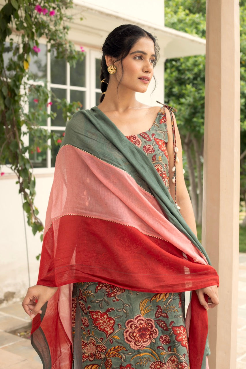 ANU SIARA CHANDERI TIE UP SUIT SET (WITH DUPATTA)