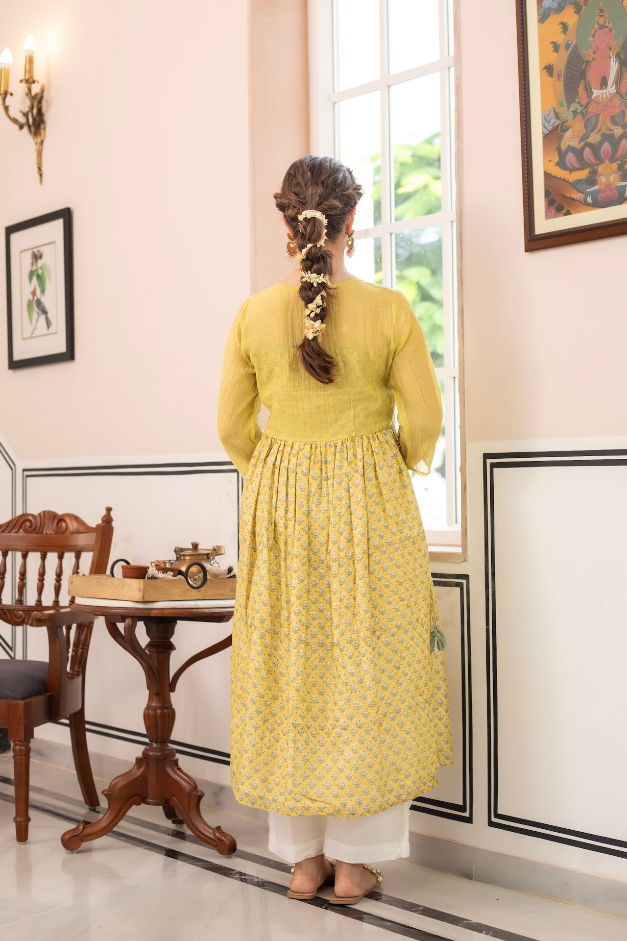ANU ECCENTRIC CHANDERI GOLD KURTA