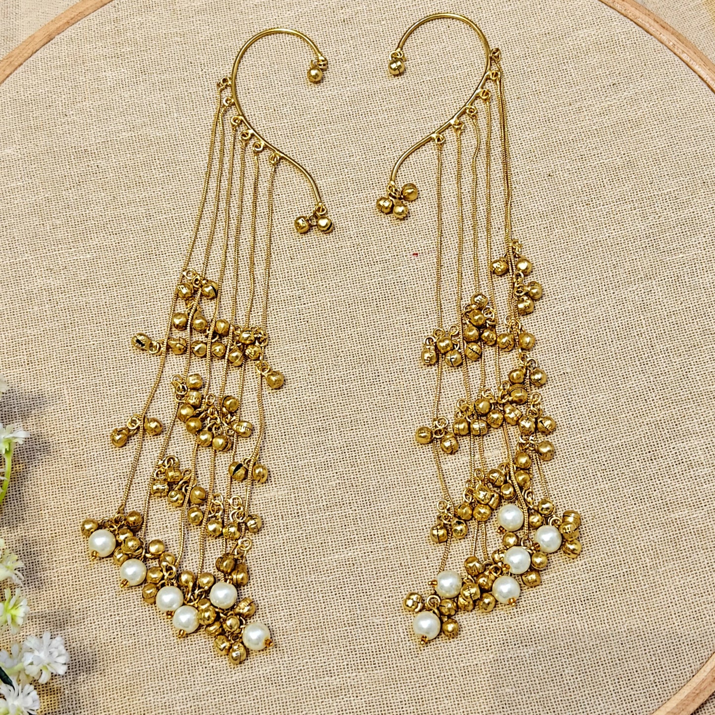 Golden Ear Cuff with Ghungroo Trail