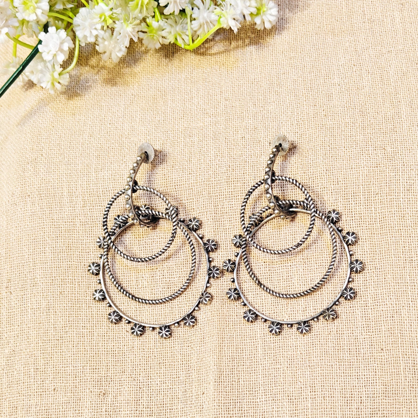 silver hoop earrings