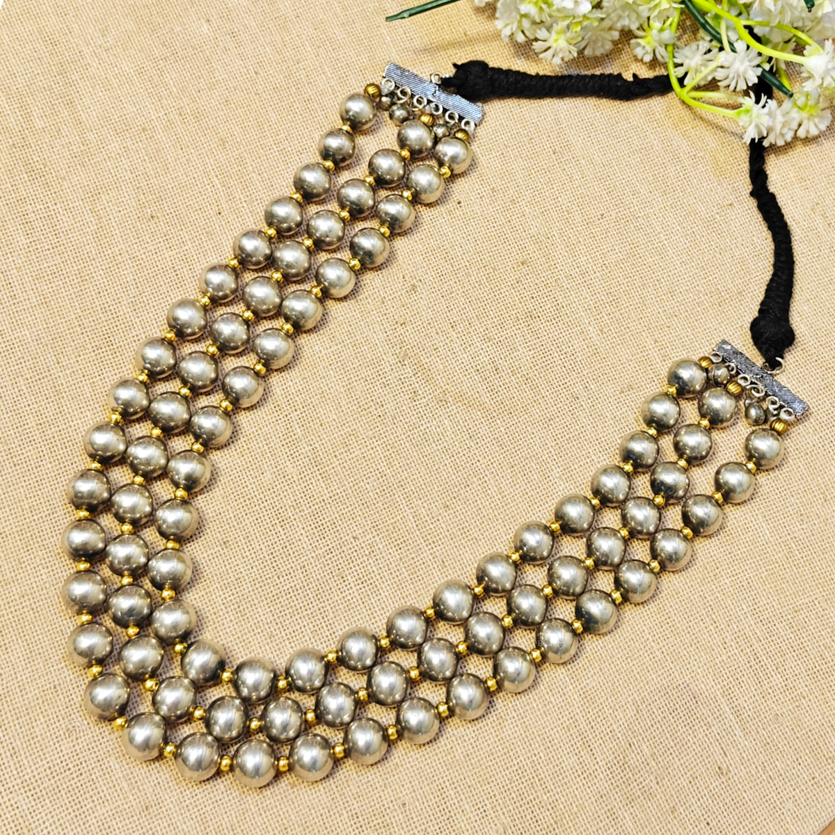Vintage Silver Look Alike Oxidized Necklace