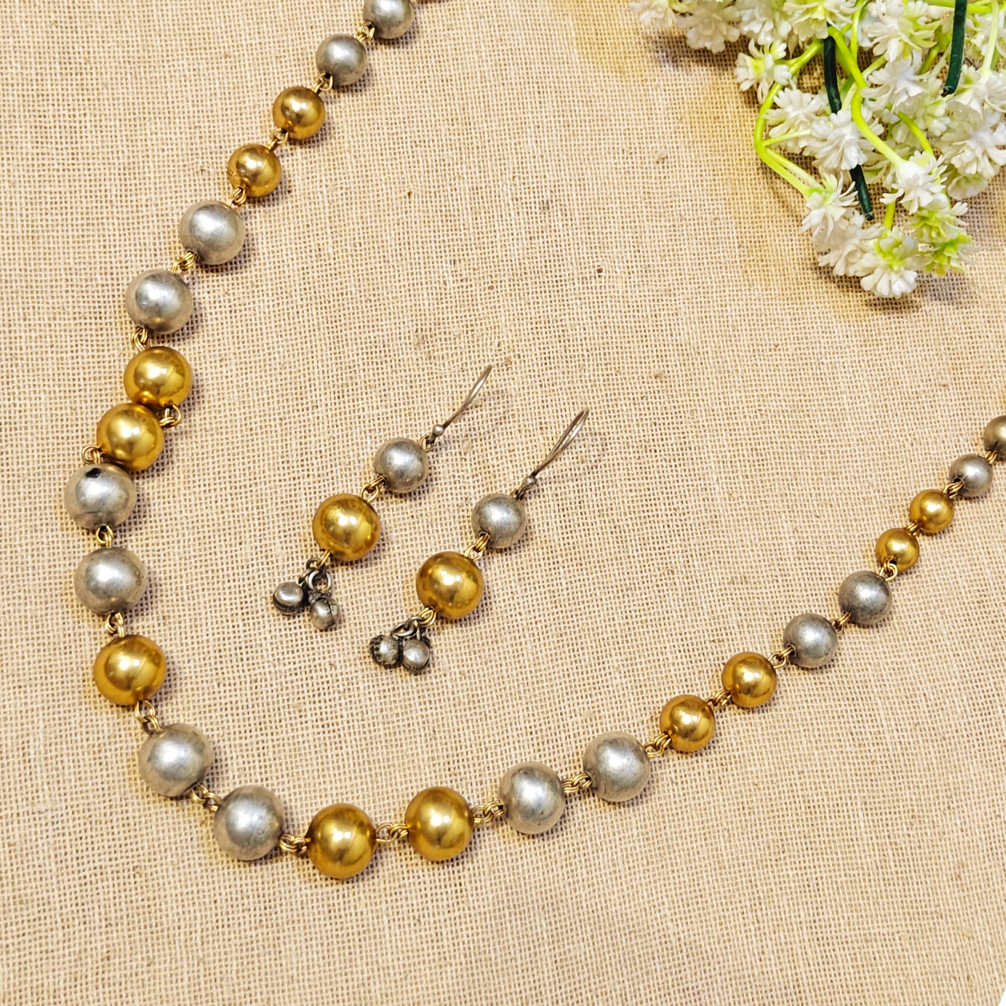 Serenity Silver Look Alike Dual Tone Necklace